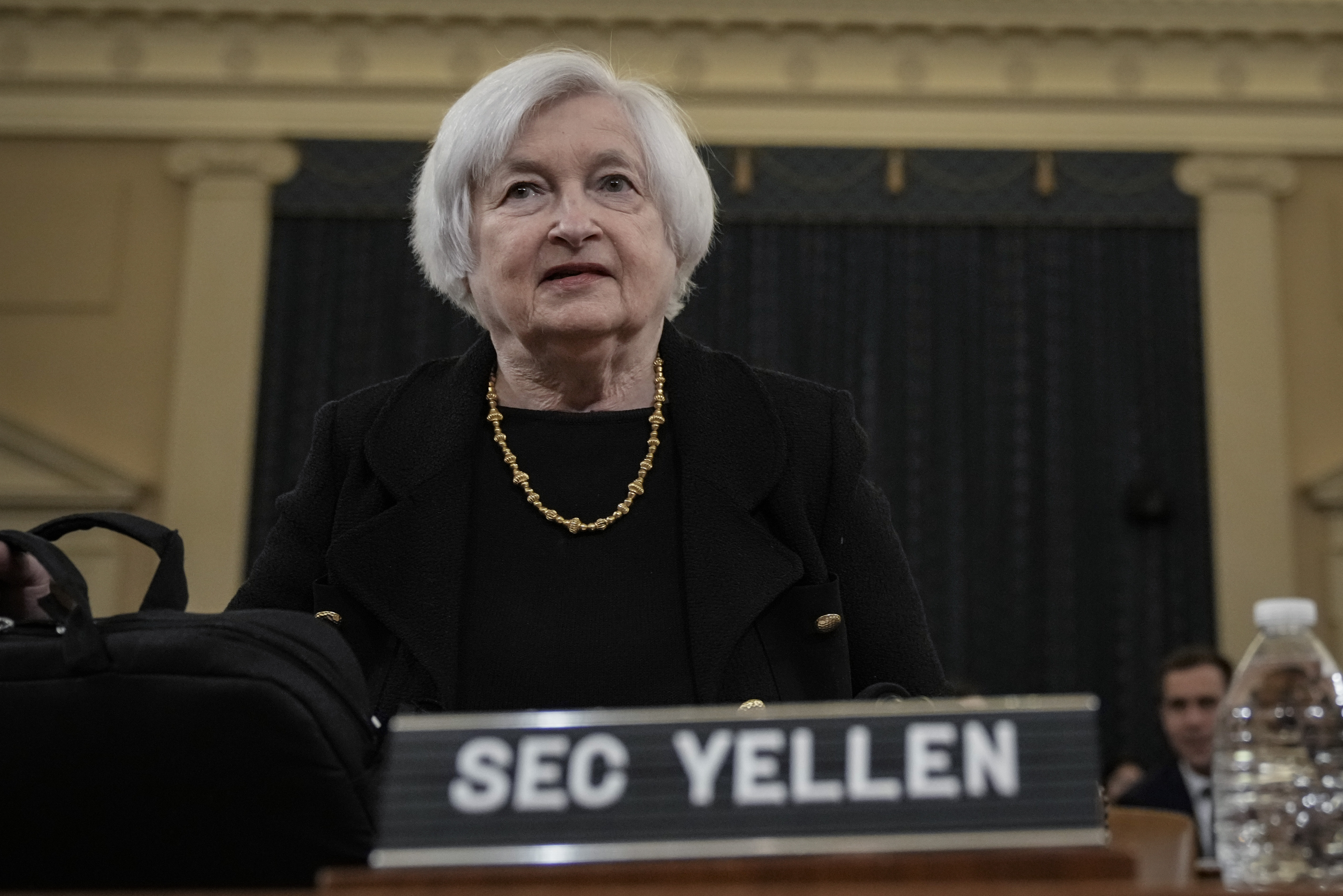 Treasury Secretary Janet Yellen arrives for a hearing on Capitol Hill on March 10. On Sunday, Yellen said the government wouldn't bail out Silicon Valley Bank. (Getty Images)