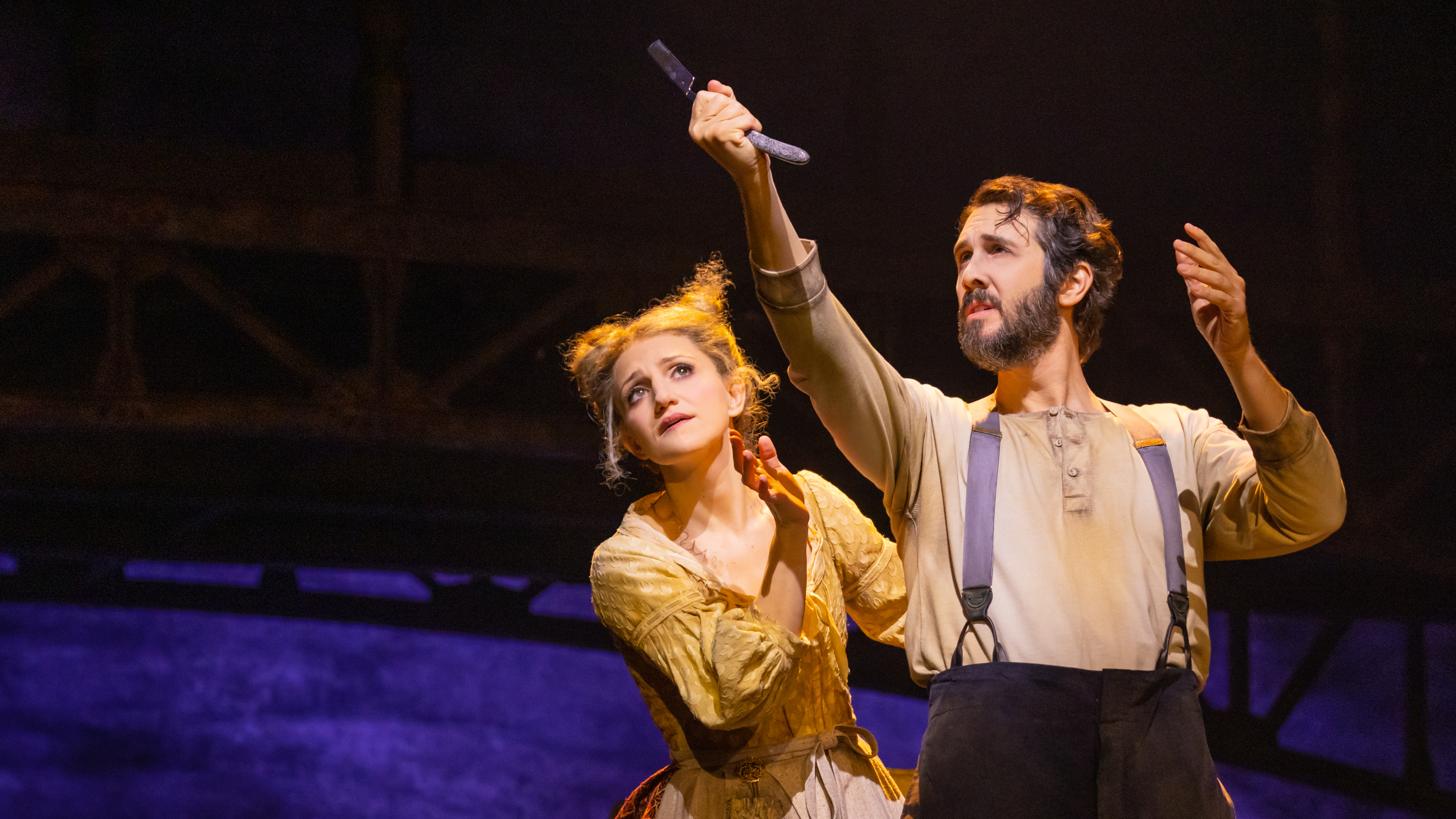 Annaleigh Ashford and Josh Groban in the 2023 Broadway production of Sweeney Todd.