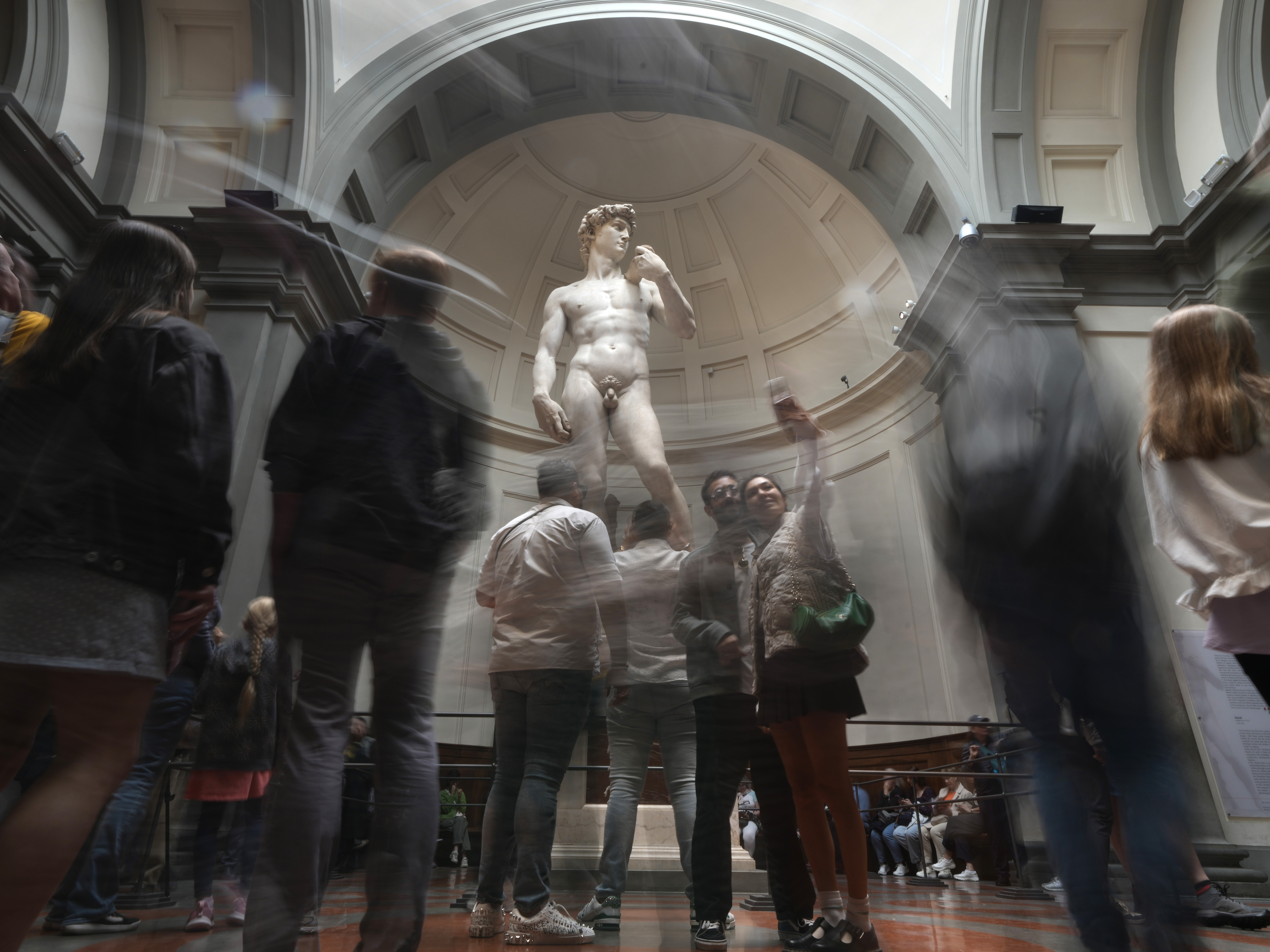 Visitors flock to see Michelangelo's David sculpture after school