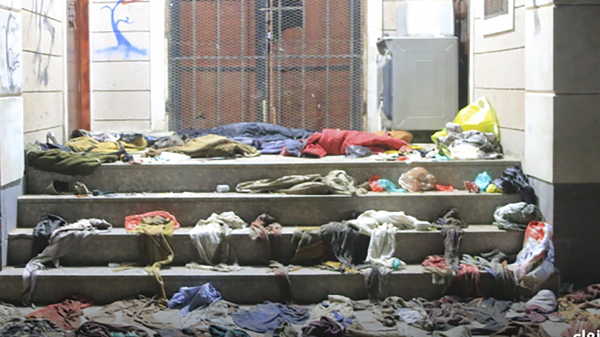 This image released by ANSAR ALLAH HOUTHI MEDIA OFFICE, shows the aftermath of a deadly stampede in Sanna, Yemen Wednesday, April 19, 2023.