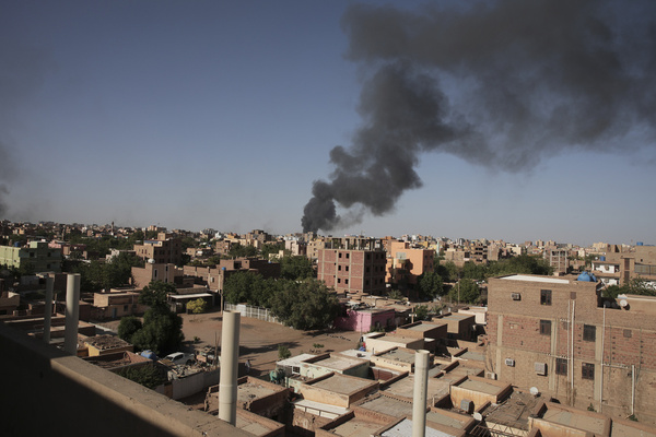 Smoke rising over Khartoum, Sudan, this week after an internationally brokered cease-fire failed.