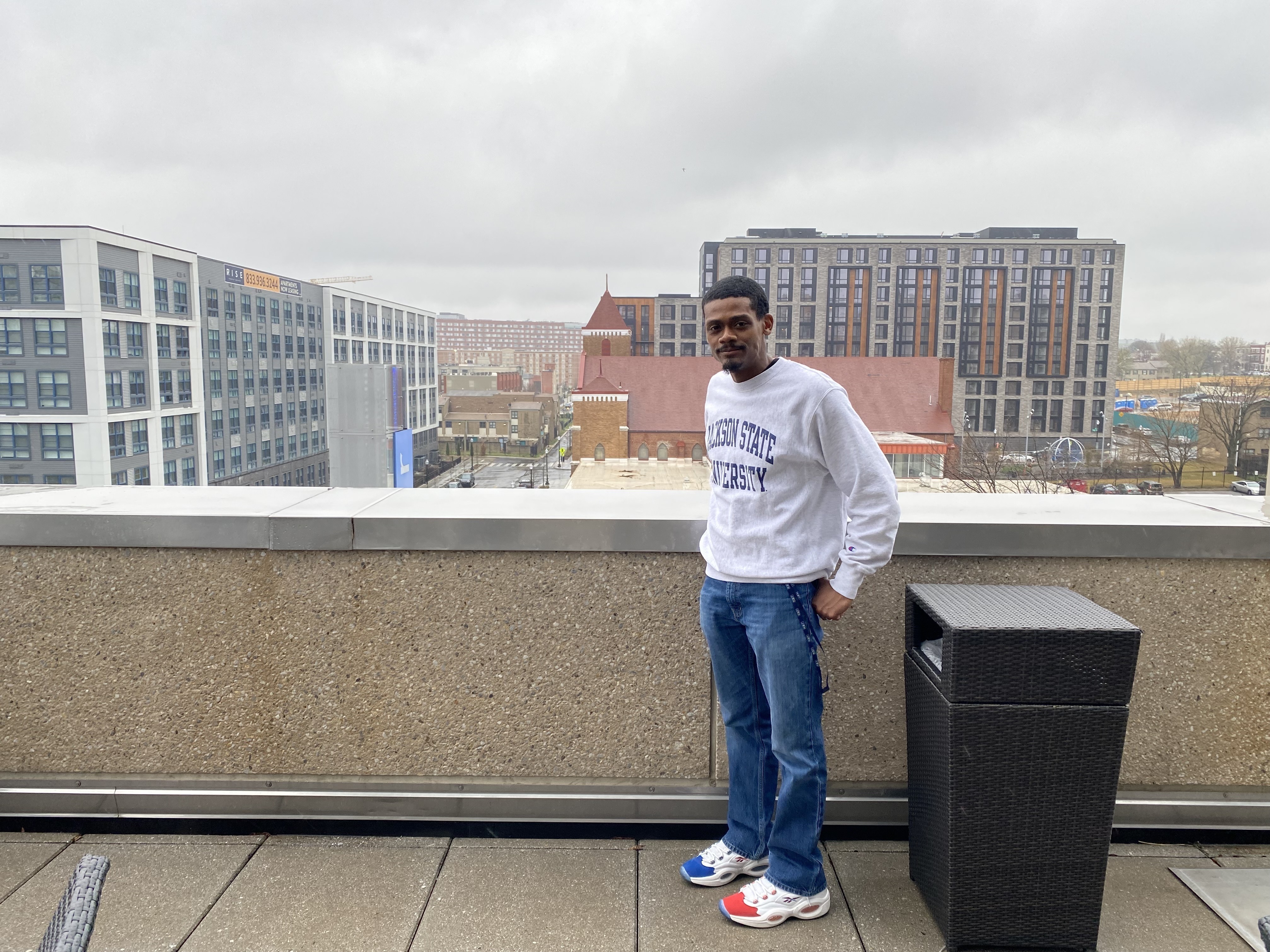 Jonas Adams on the terrace