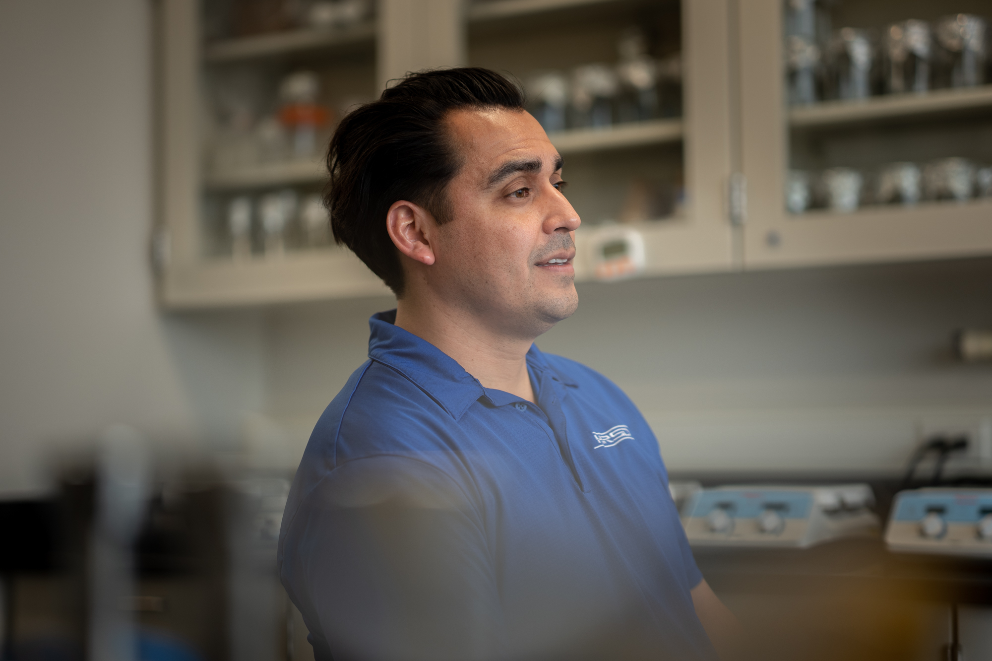 Tracking health threats, one sewage sample at a time 4 Raul Gonzalez, at a Hampton Road Sanitation District lab in Virginia Beach, Va. He leads the district's wastewater surveillance program which began monitoring COVID levels in March 2020.
