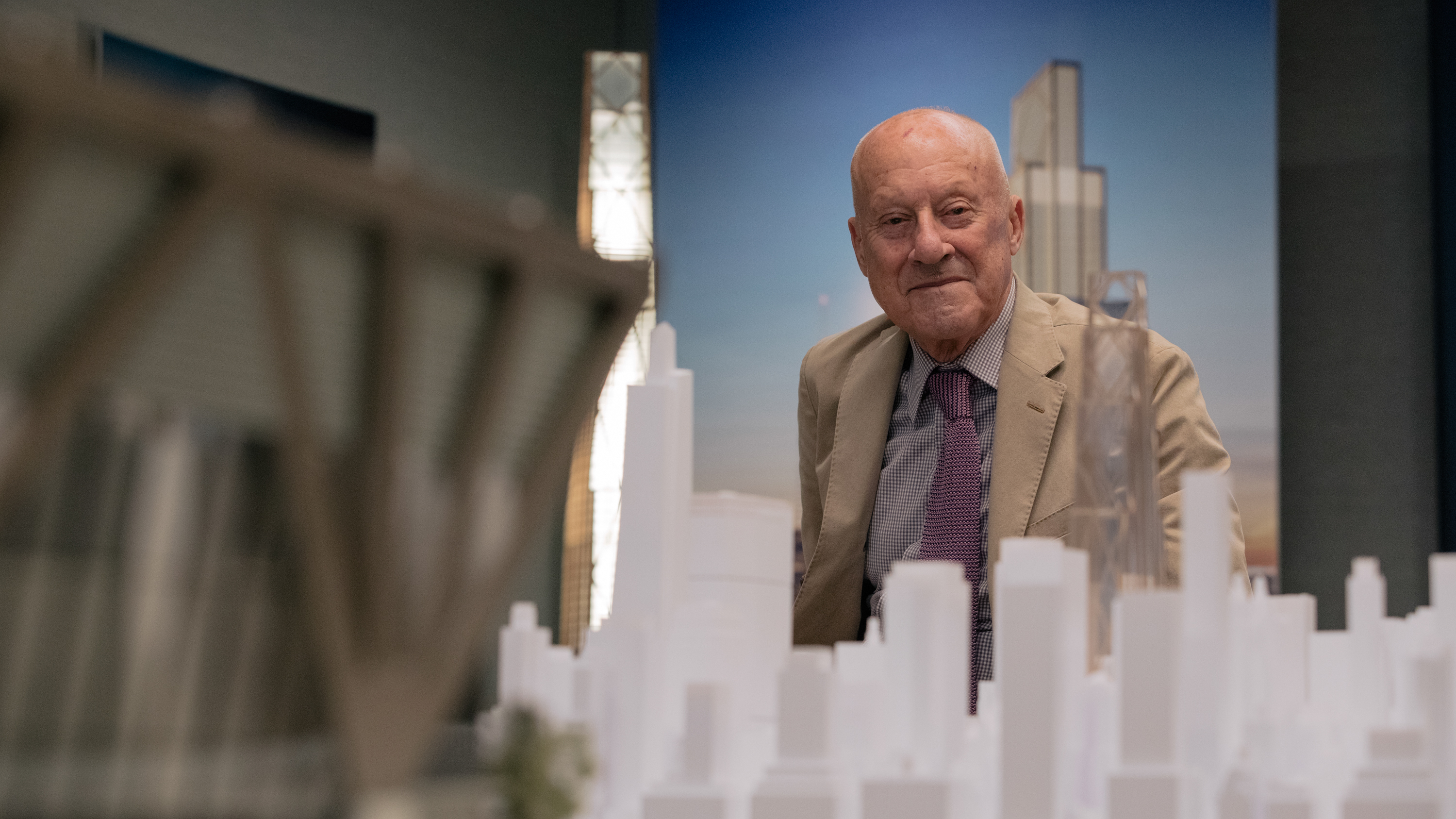 Lord Norman Foster sits for a portrait on the 42nd floor of JPMorgan