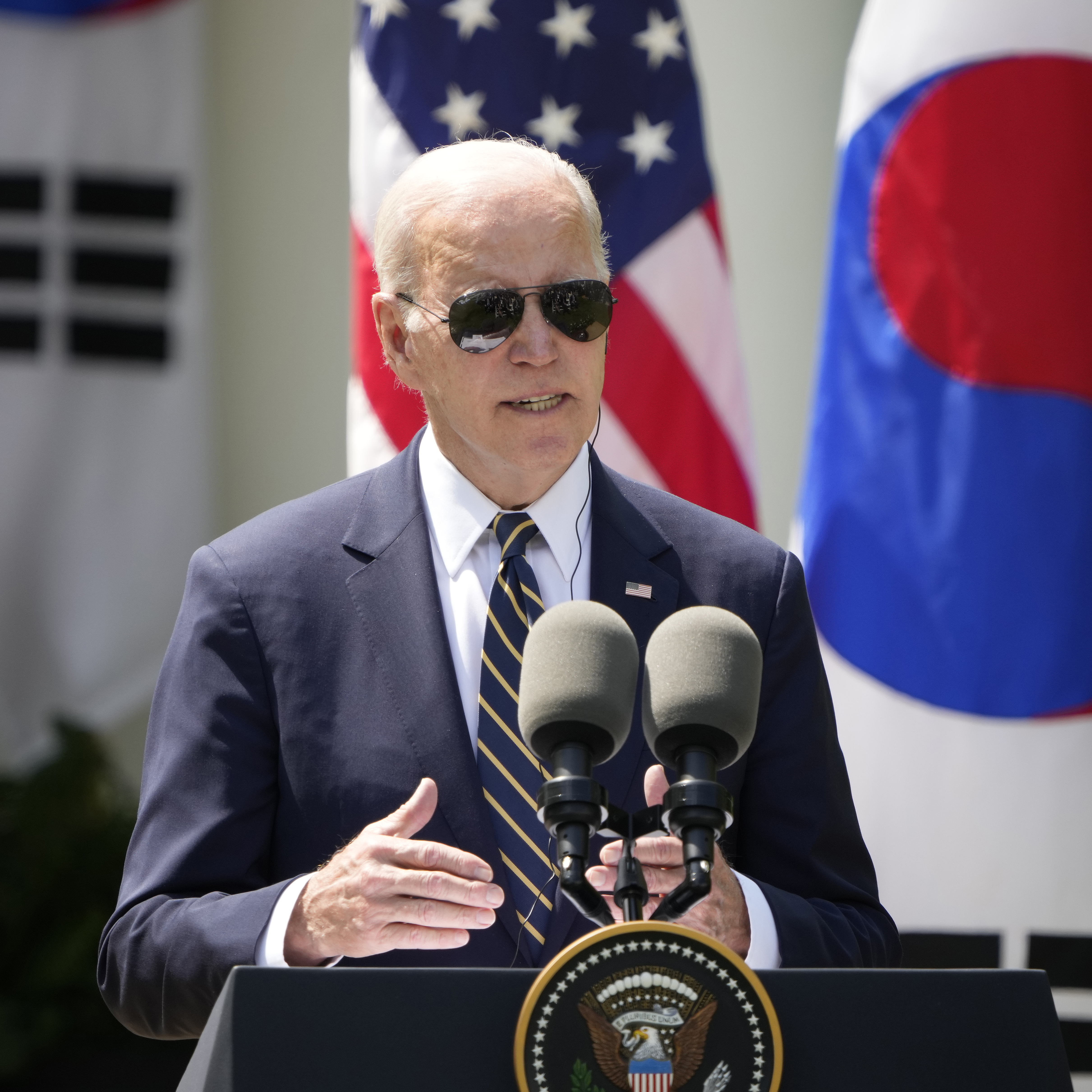 President Biden responded to questions about his age during a press conference at the White House Rose Garden on Wednesday. The president would be 86 by the end of a second term.