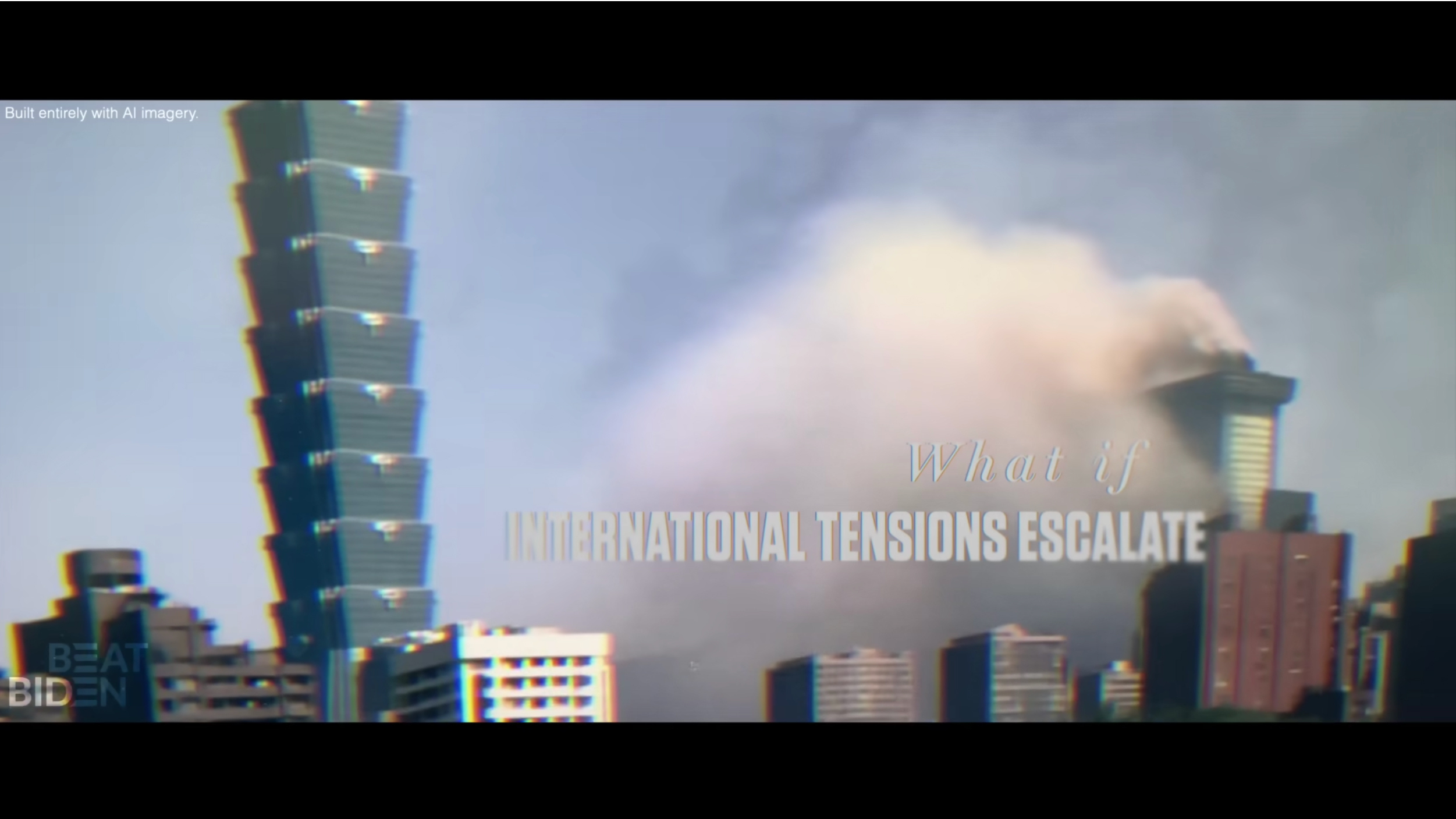 An image from a Republican National Committee ad against President Biden features imagery generated by artificial intelligence. The spread of AI-generated images, video and audio presents a challenge for policymakers.
