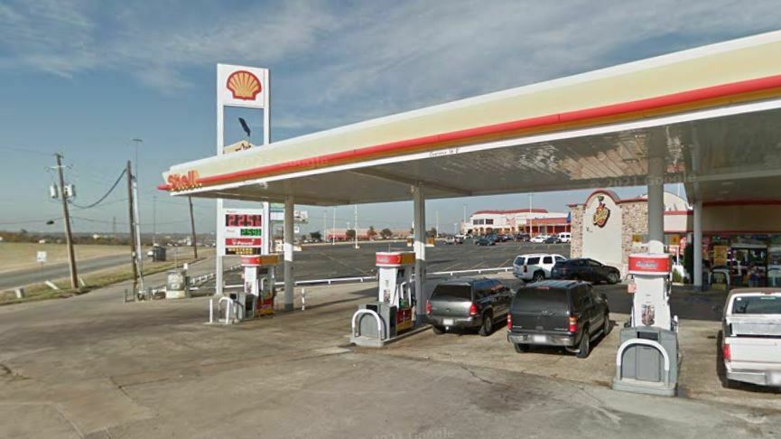 A screenshot taken from Google Street View shows the gas station parking lot in Dallas where Gabriella Gonzalez was fatally shot the morning after she