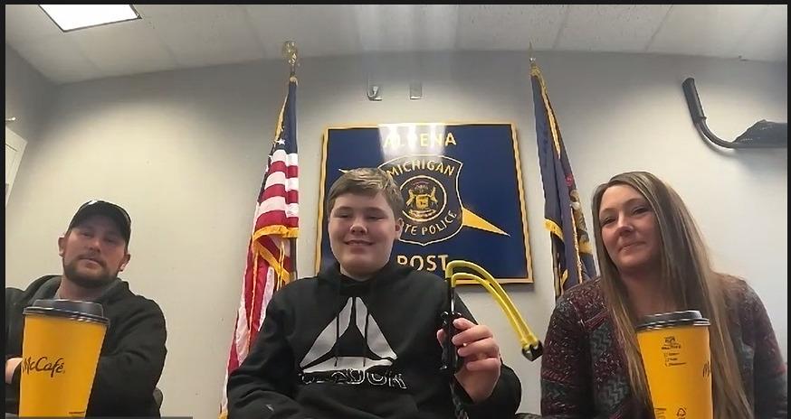 Michigan's Owen Burns, 13, describes using slingshot to stop sister's ...