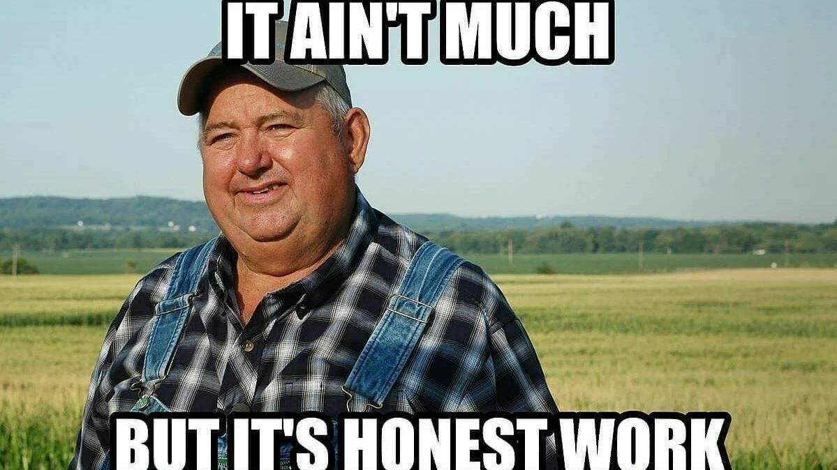 A meme that cast Dave Brandt as a stereotypical farmer reached cultural ubiquity on social media sites like Reddit. Brandt