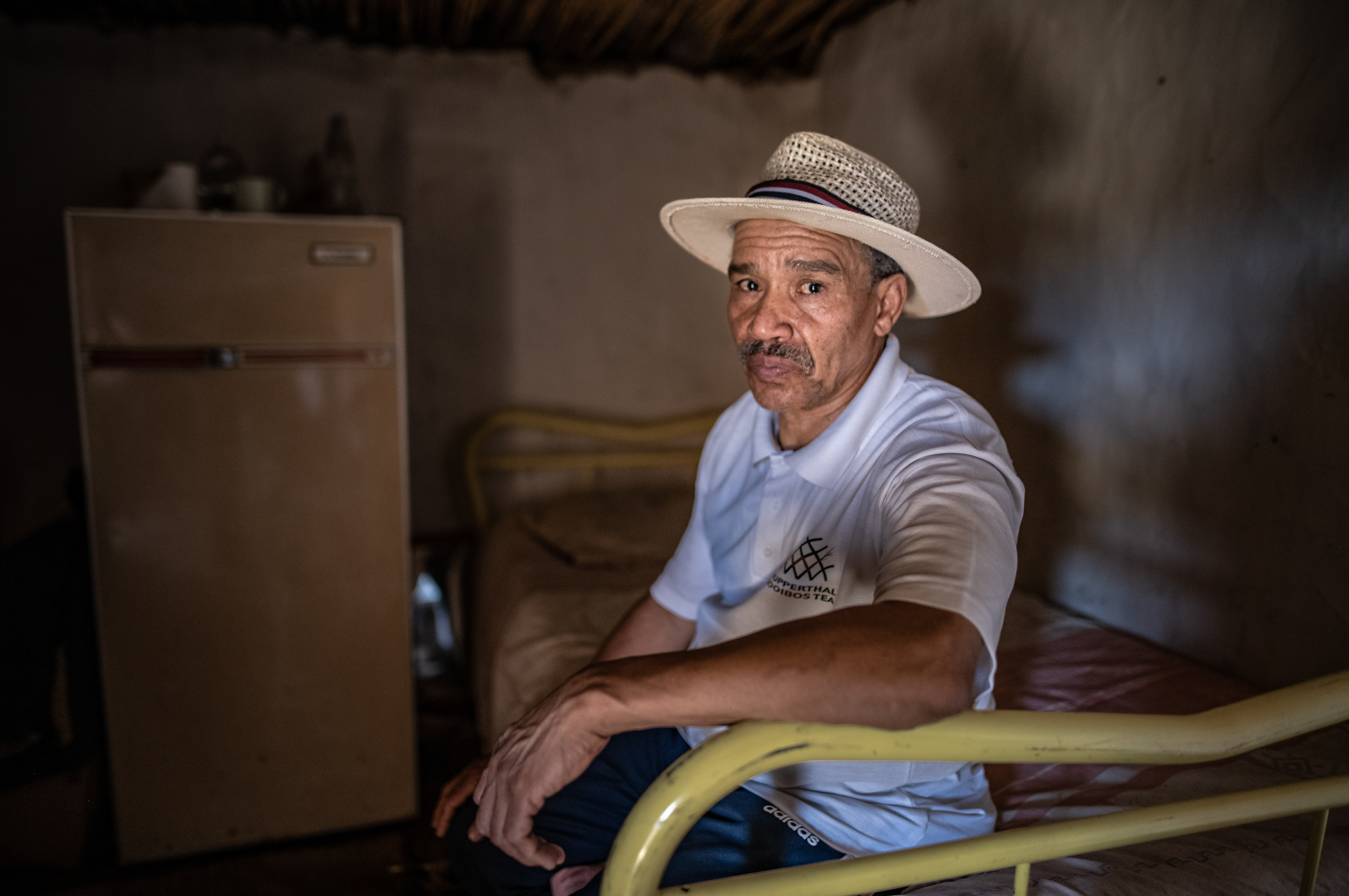 Trendy rooibos tea finally brings revenues to Indigenous South African farmers 7 Barend Salomo, 64, founder of the Wupperthal Original Rooibos Co-operative and an activist for the rights of Indigenous Khoisan rooibos farmers, seen here in the remote cottage he uses when working on his fields.
