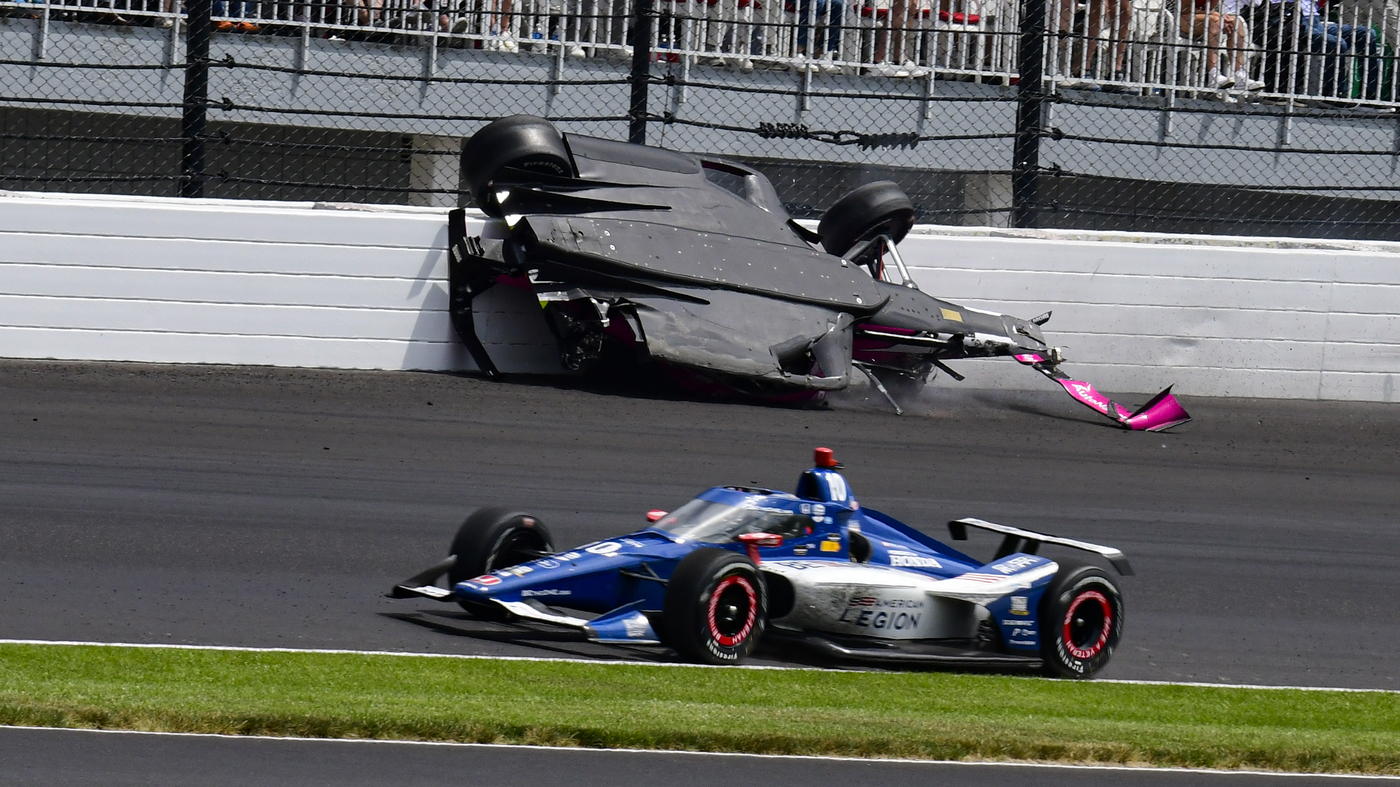 A crash at the Indy 500 sent a tire careening past the fan packed