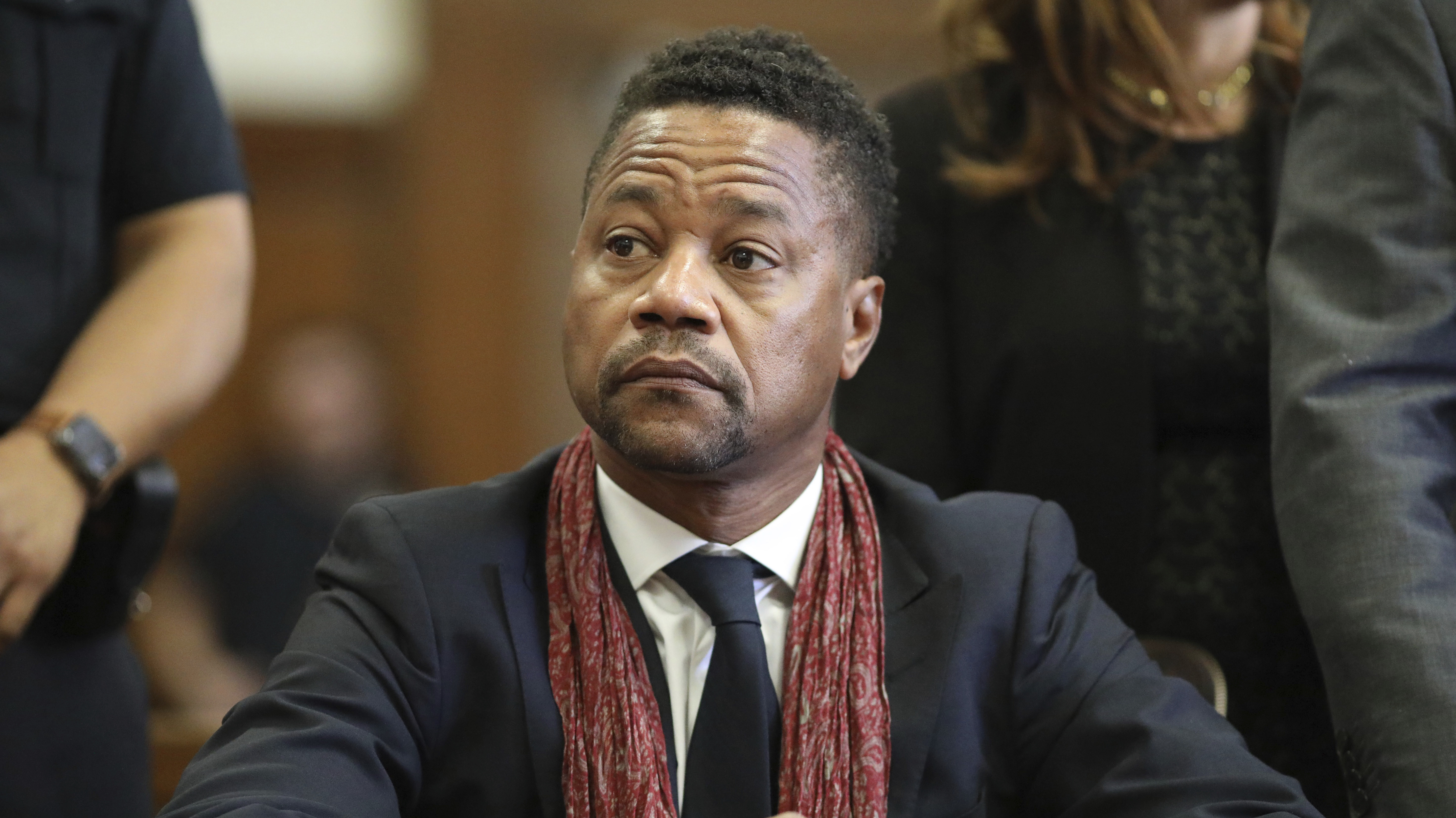 Cuba Gooding Jr. appears in court in New York on Jan. 22, 2020. The actor has settled accusations that he raped a woman in a New York City hotel a decade ago, according to court records.