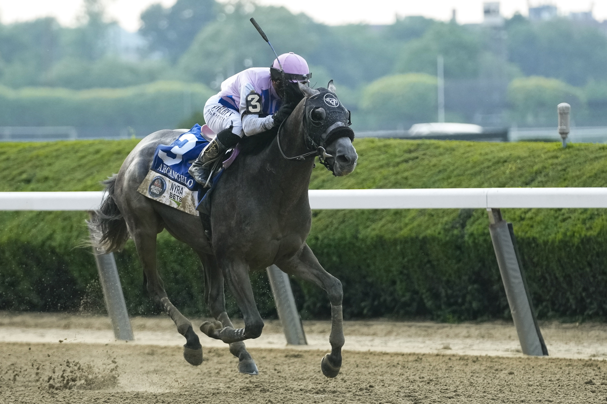 Arcangelo wins the 2023 Belmont Stakes NPR