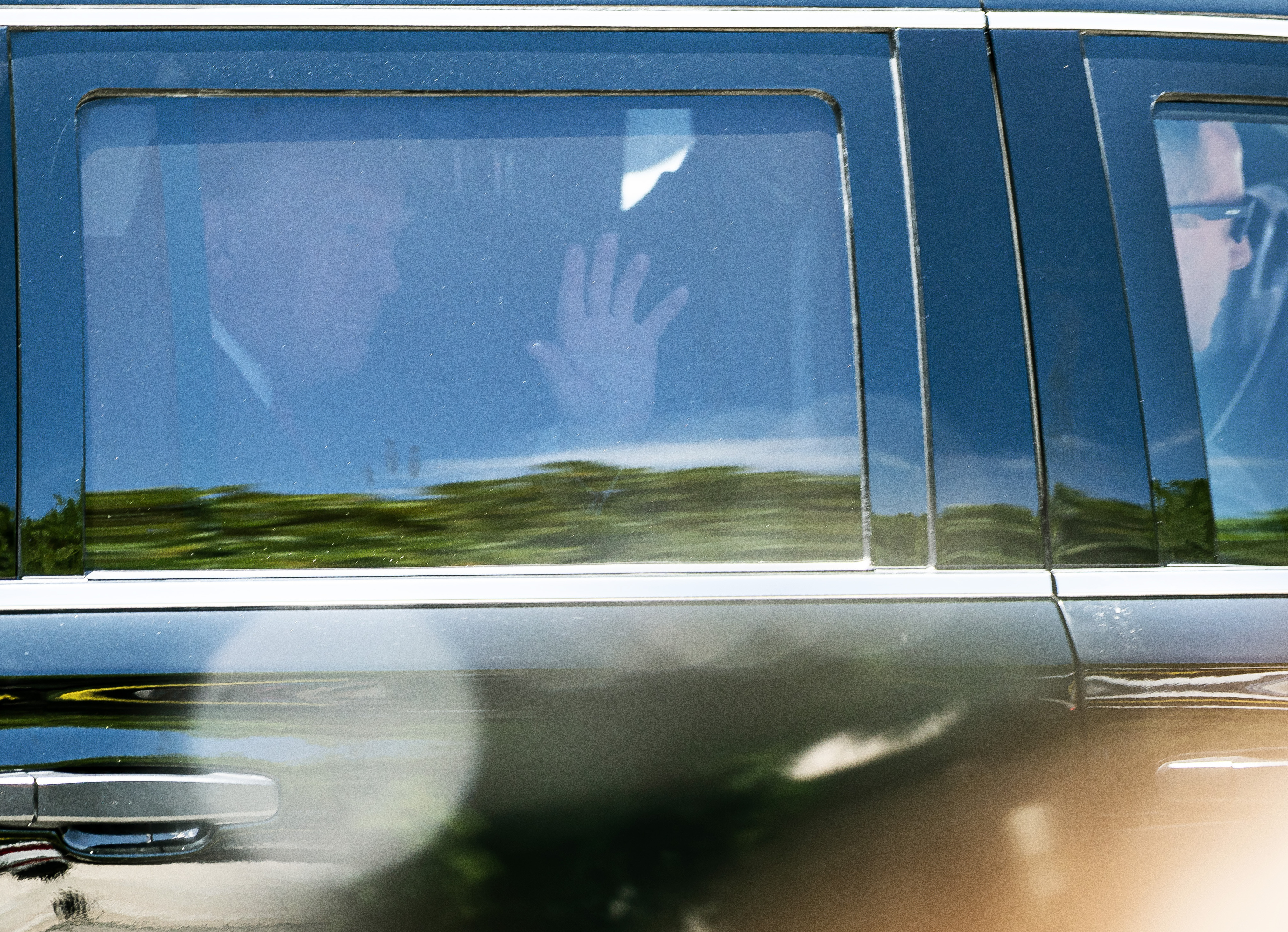 Former President Trump arrives to the Wilkie D. Ferguson Jr. United States Courthouse in Miami on Tuesday. (Bloomberg/Getty Images)