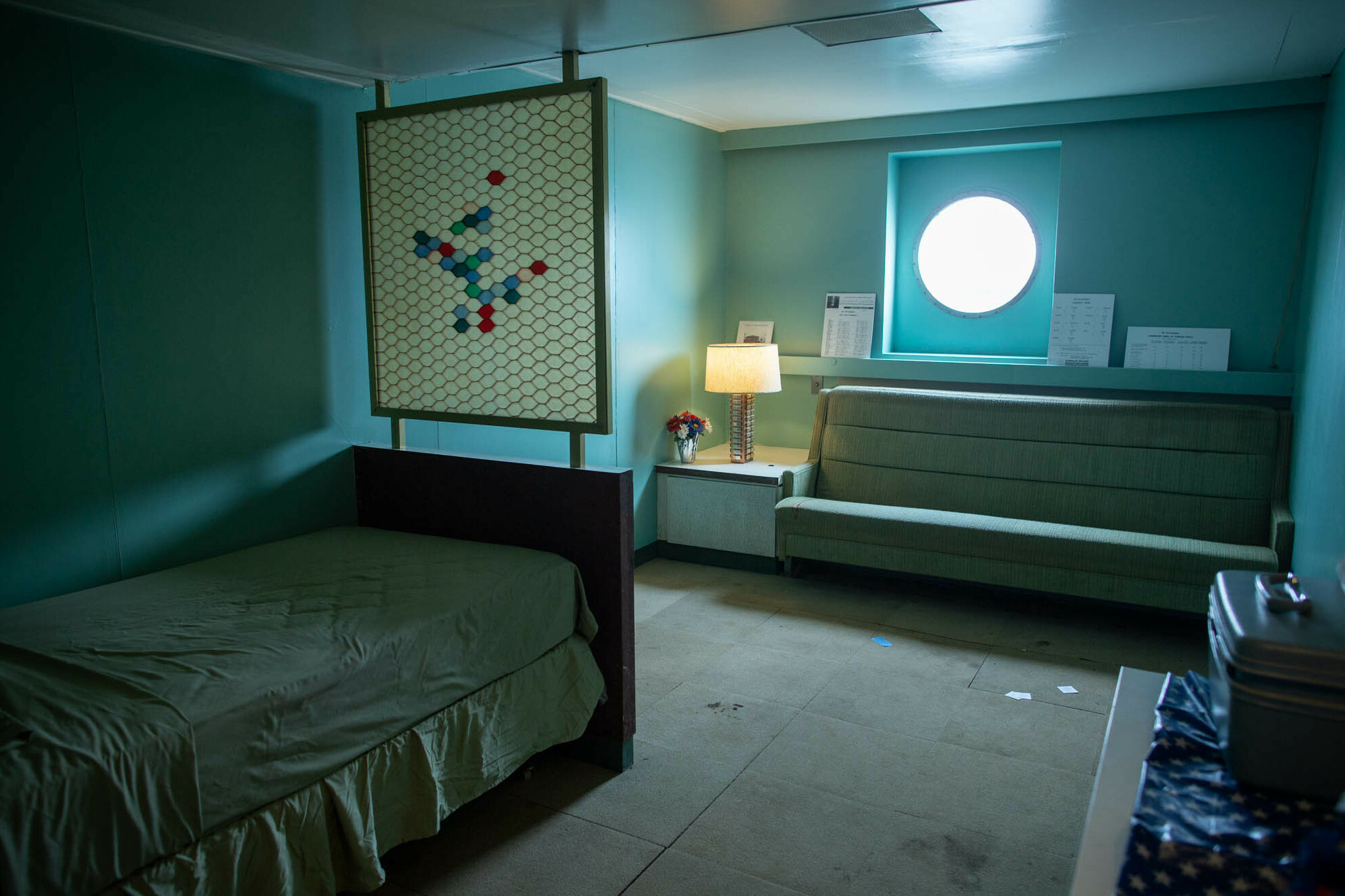 Step inside the world's only nuclear-powered passenger ship — built in 1959 6 A passenger stateroom included a porthole with a view, as well as a sofa, desk, bed and bathroom.