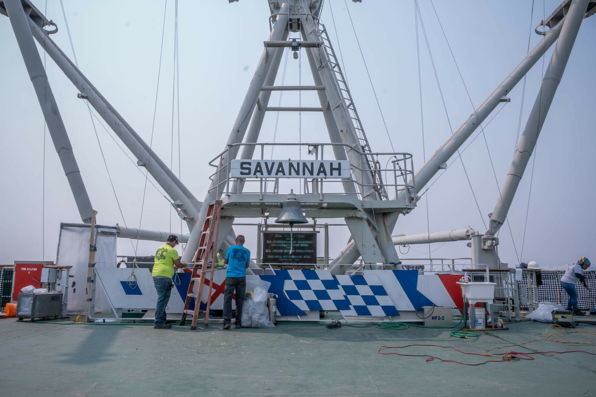 Step inside the world's only nuclear-powered passenger ship — built in 1959 16 Crews continue work on the deck of the Savannah as decommissioning continues.The ultimate fate of the ship is uncertain.