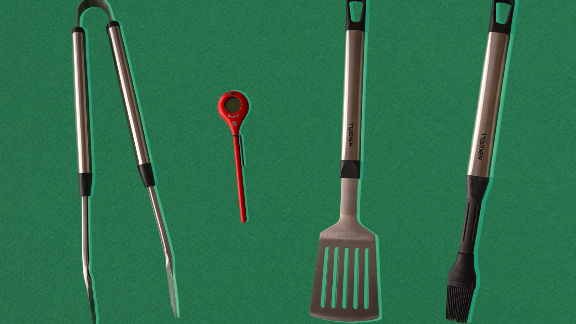 Grilling aficionado Jess Larson says grill tongs, an instant-read meat thermometer, a grill spatula and a grill brush are essentials.