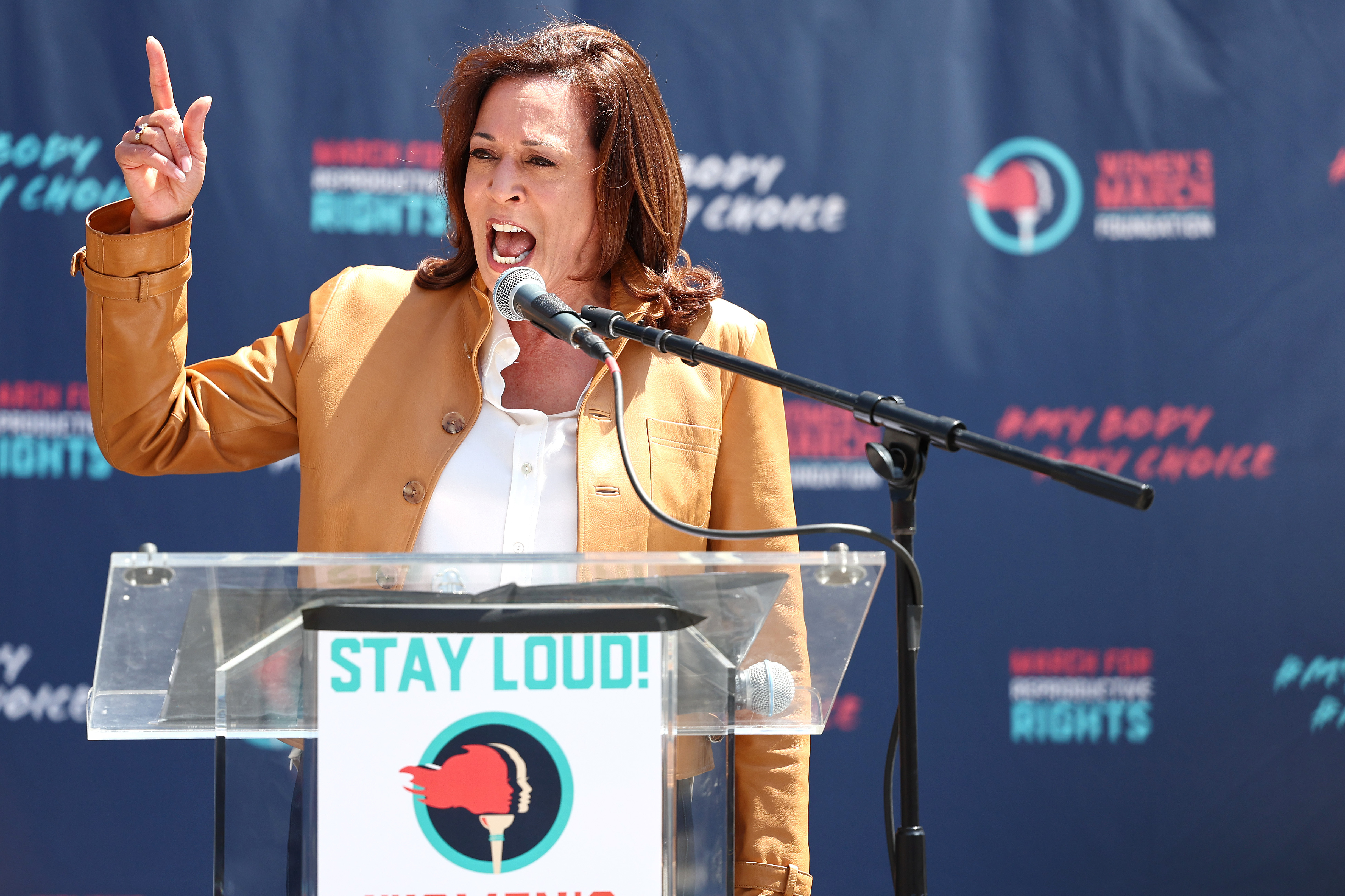 A year since Dobbs, these are the many ways states are protecting abortion 3 U.S. Vice President Kamala Harris speaks during a surprise appearance at the March for Reproductive Rights organized by Women's March L.A. on April 15, 2023 in Los Angeles, Calif.