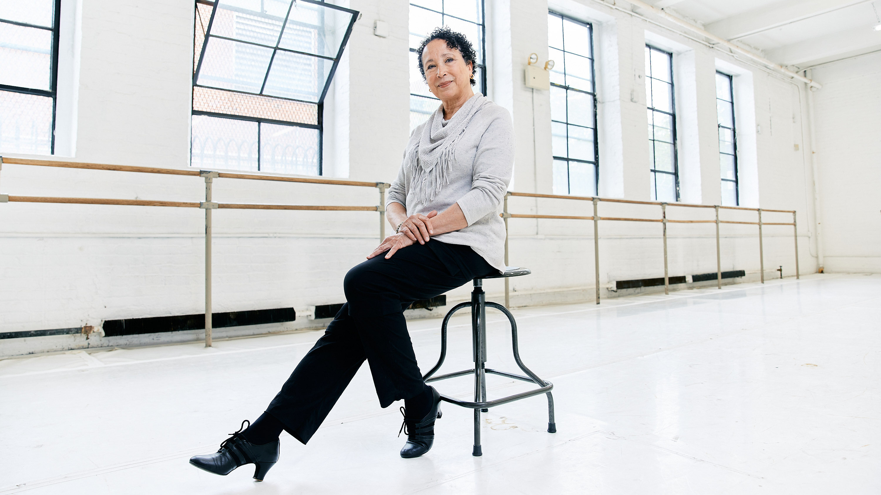 Virginia Johnson, 73, the outgoing artistic director of Dance Theatre of Harlem poses in one of the company