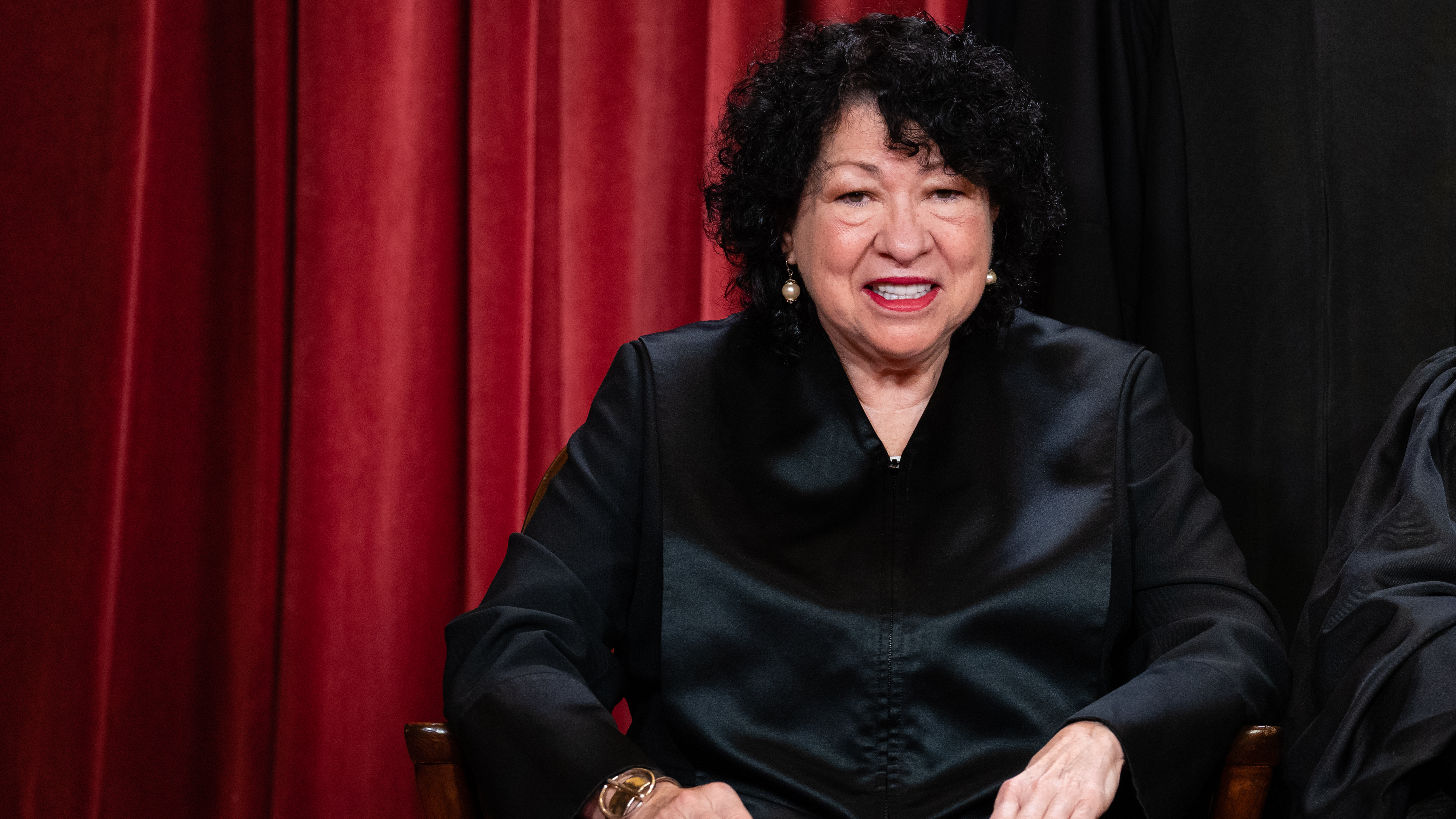 Justice Sonia Sotomayor during the formal group photograph at the Supreme Court on Oct. 7, 2022.