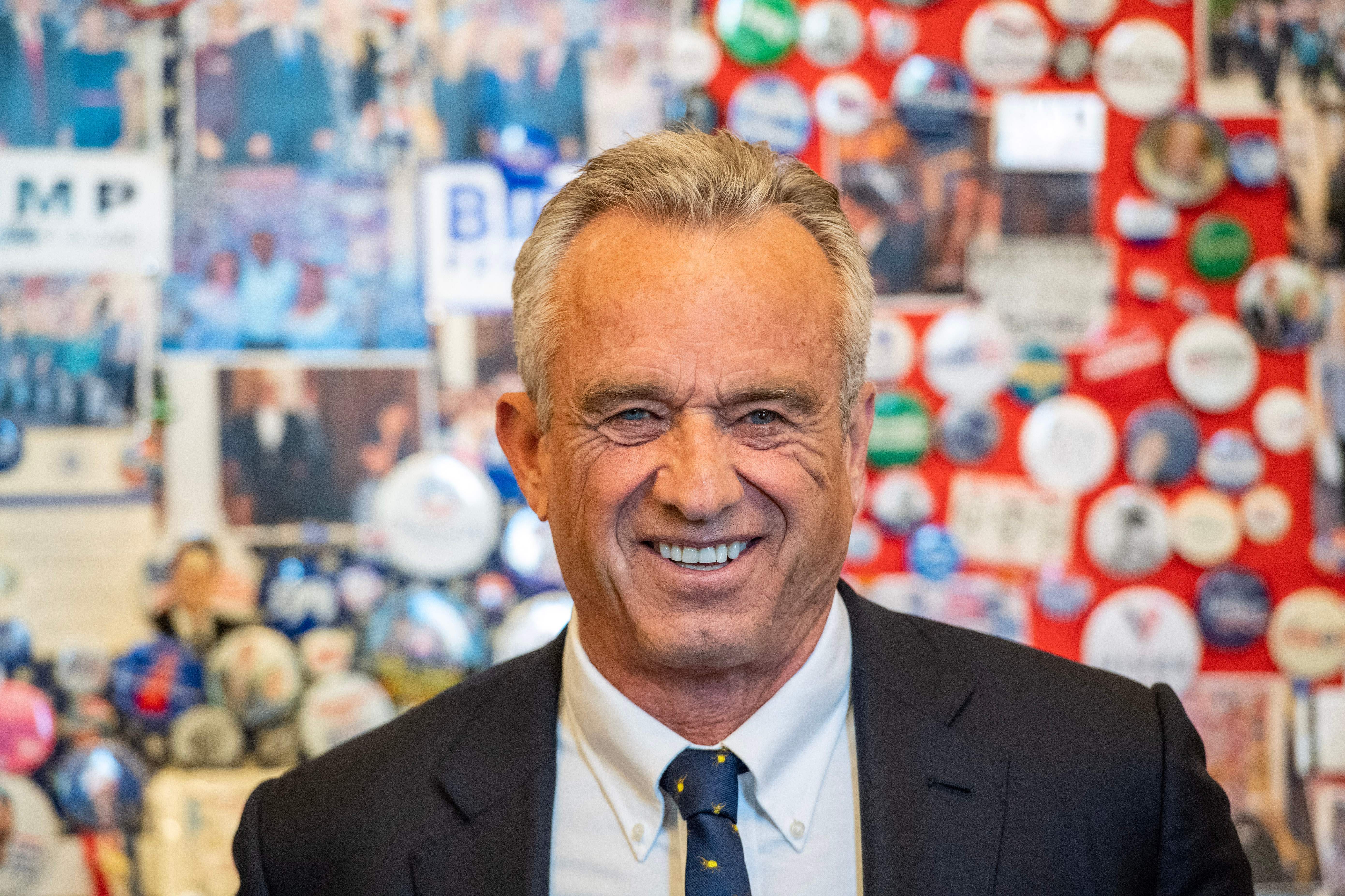 Robert F. Kennedy Jr., the latest member of the Kennedy dynasty to run for president, regularly shares a dizzying range of falsehoods and conspiracy theories. (AFP via Getty Images)