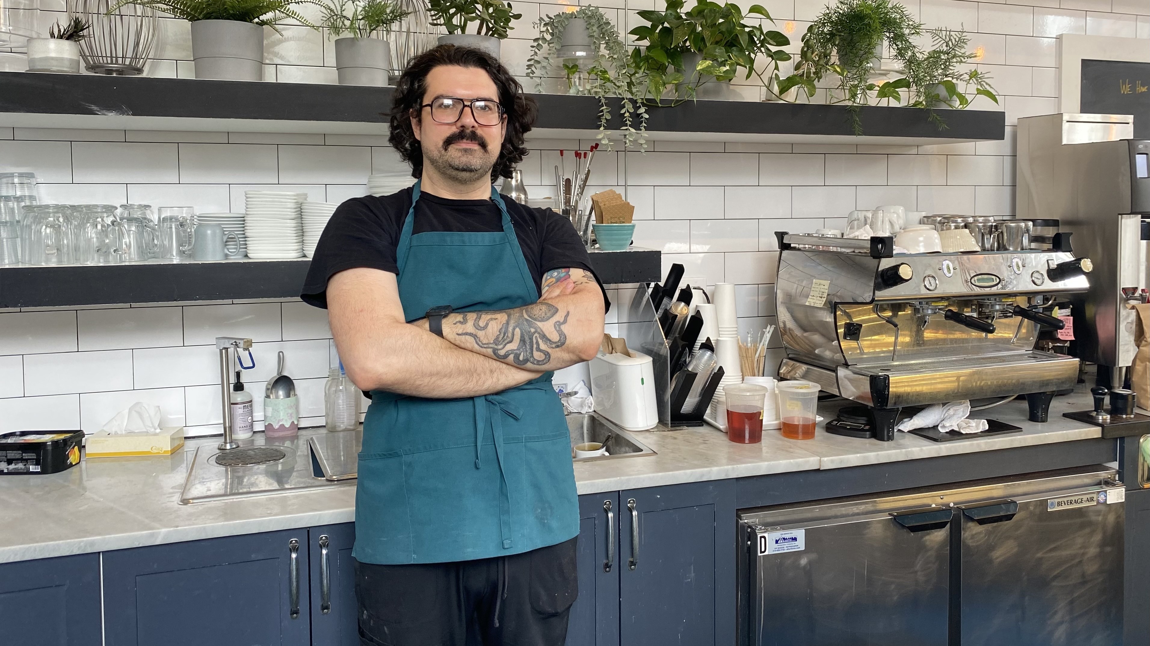 Dylan Schenker got his first barista job about a decade ago. He says, &quot;At first it was just a job,&quot; but he then got passionate about it. But increasingly he's becoming dependent on tips and says people have a fundamental misunderstanding about tipping. (Dylan Schenker)