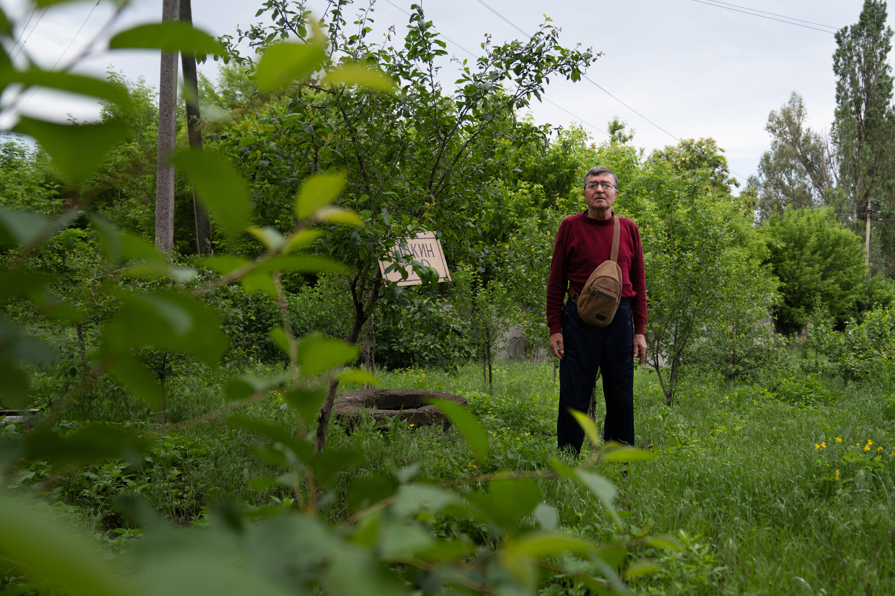 She saved the diary of a Ukrainian writer killed by Russia. Then she was killed, too 5 The older Volodymyr Vakulenko stands in a garden dedicated to his son with the same name, near his home in Kapytolivka.