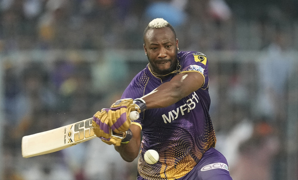 The Kolkata Knight Riders' Andre Russell plays a shot during Indian Premier League cricket match in Kolkata on April 29. Russell is a player on Major League Cricket's Los Angeles Knight Riders.