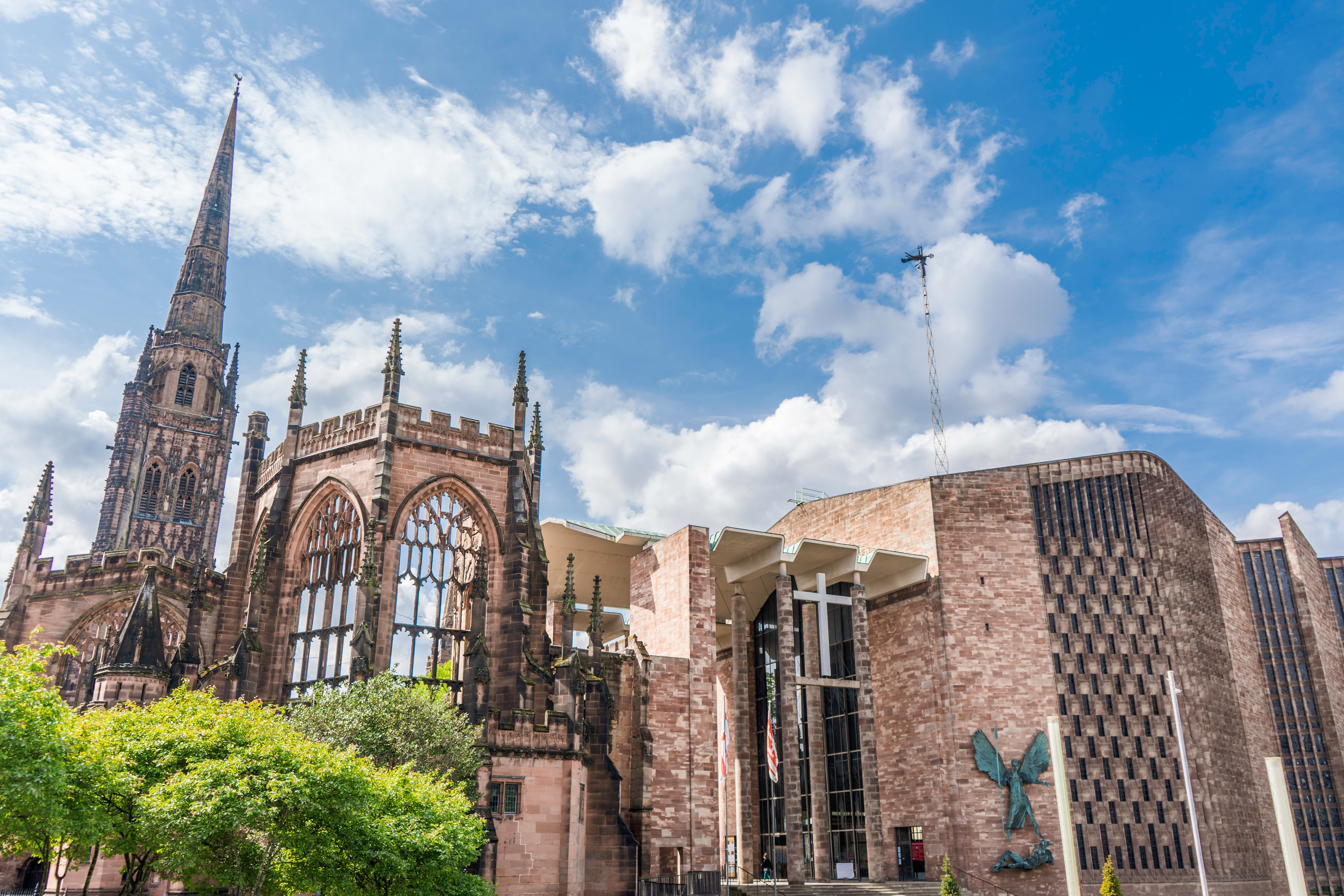 This no-frills college helps students get a degree quickly, simply and affordably 2 The ruins of Coventry Cathedral, which was bombed during World War II, were left standing as a memorial beside the new cathedral, built next door.