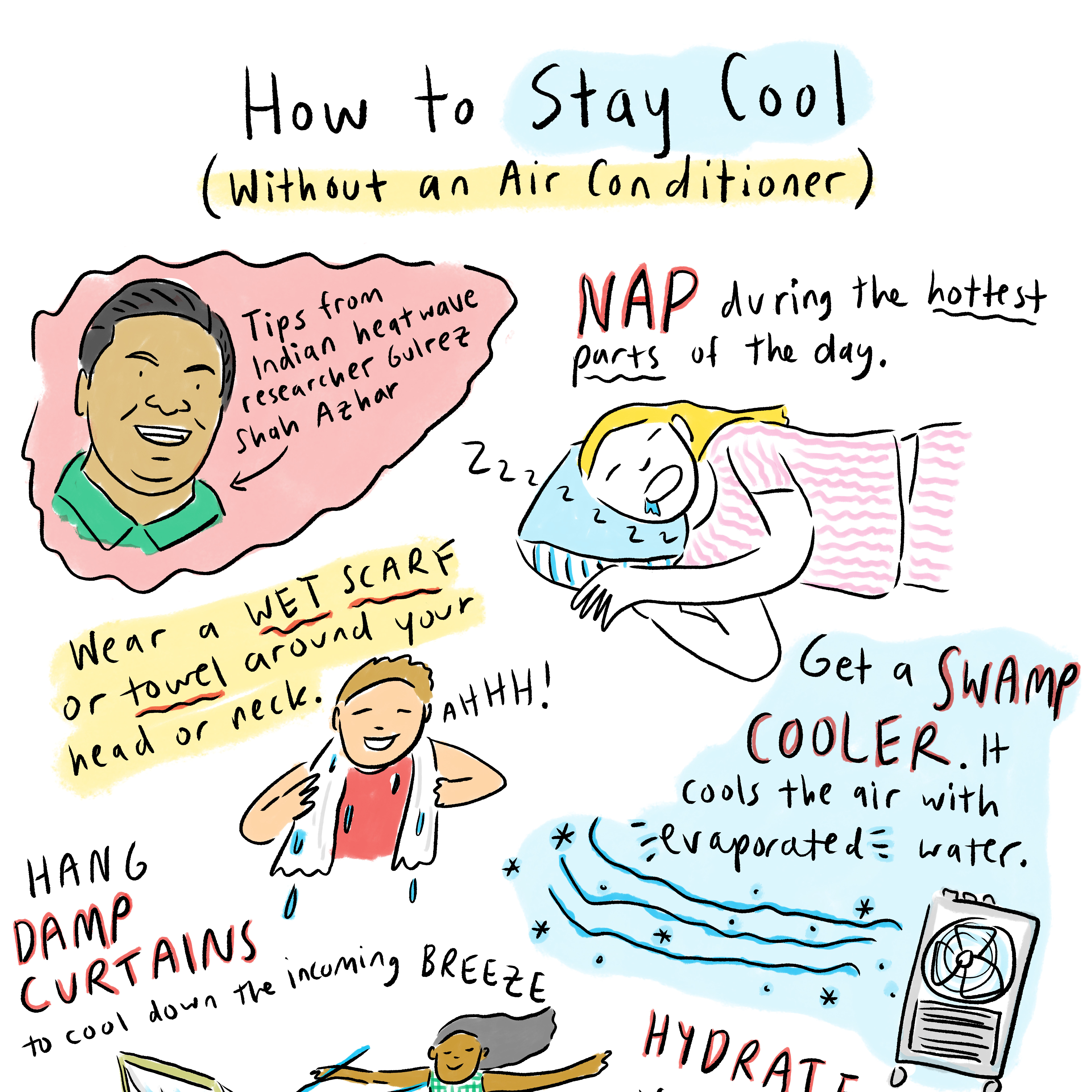 Wet socks can make a difference: Tips from readers on keeping cool without AC