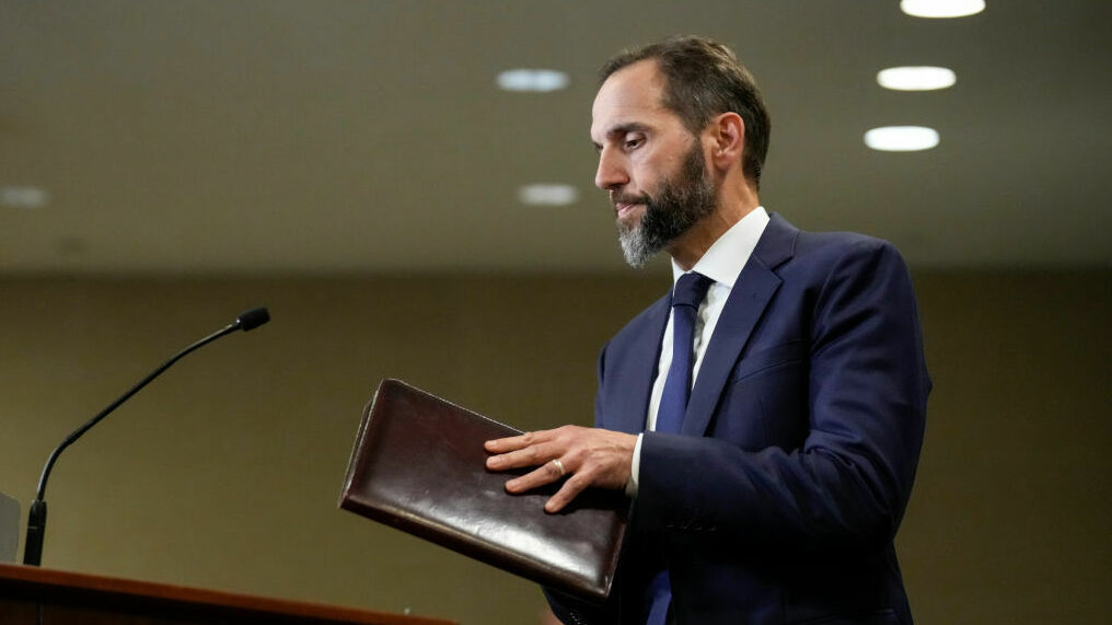 Special counsel Jack Smith arrives to give remarks on a recently unsealed indictment against former President Donald Trump on Tuesday. (Getty Images)