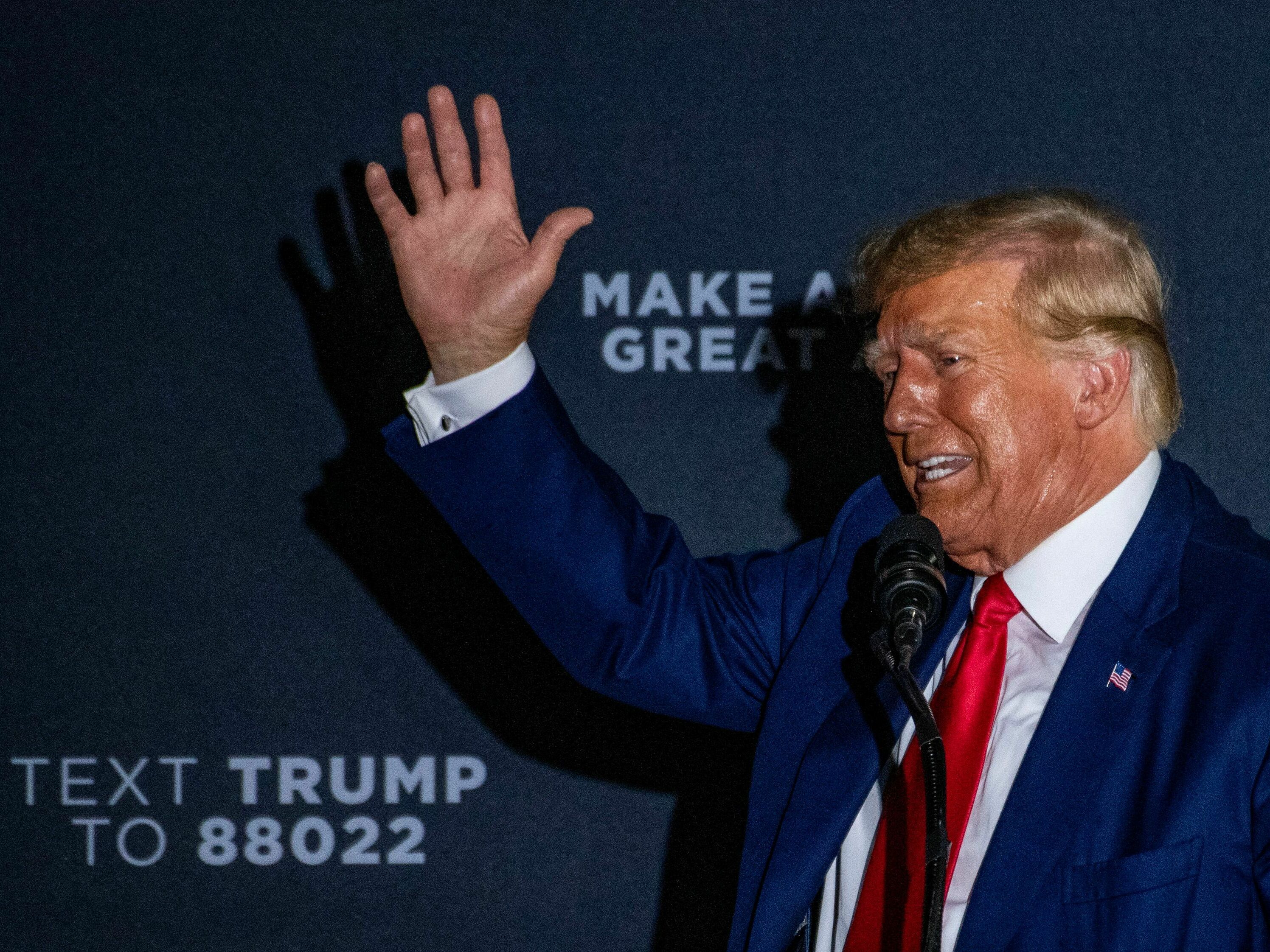 Former President Donald Trump speaks during a campaign rally in Windham, N.H., on August 8. (AFP via Getty Images)