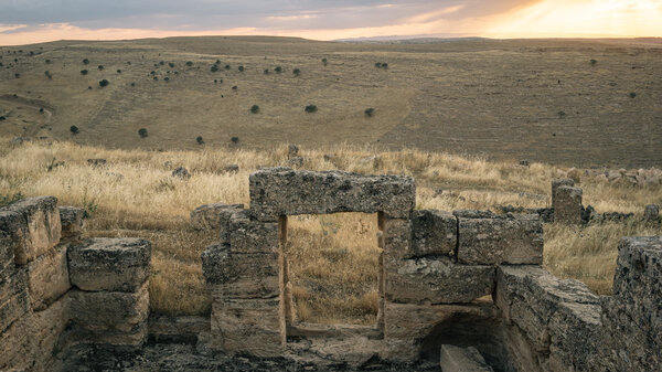 A photo depicting ruins of housing in Turkey believed to have been used by soldiers stationed at the garrison.