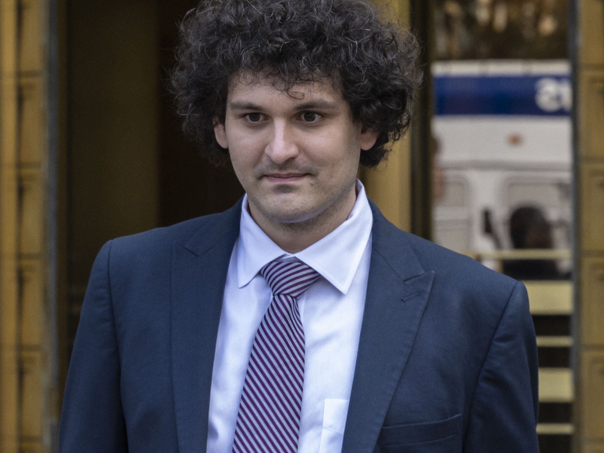 Former FTX chief Sam Bankman-Fried leaves the Federal Courthouse following a bail hearing in New York City on July 26, 2023. (AFP via Getty Images)