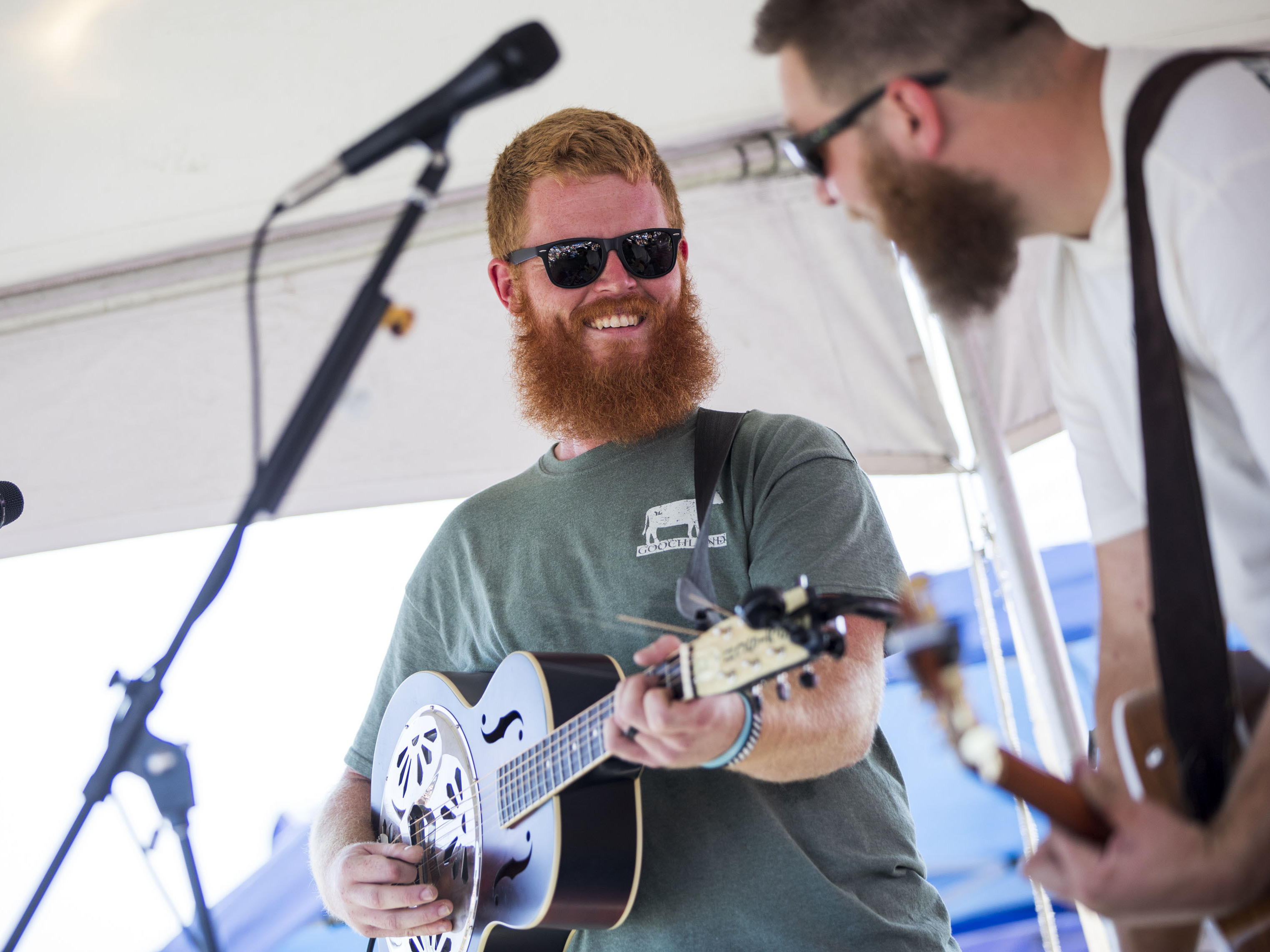 Oliver Anthony performs in Moyock, North Carolina, on Saturday. (Virginian Pilot/TNS / Tribune News Service/Getty Images)