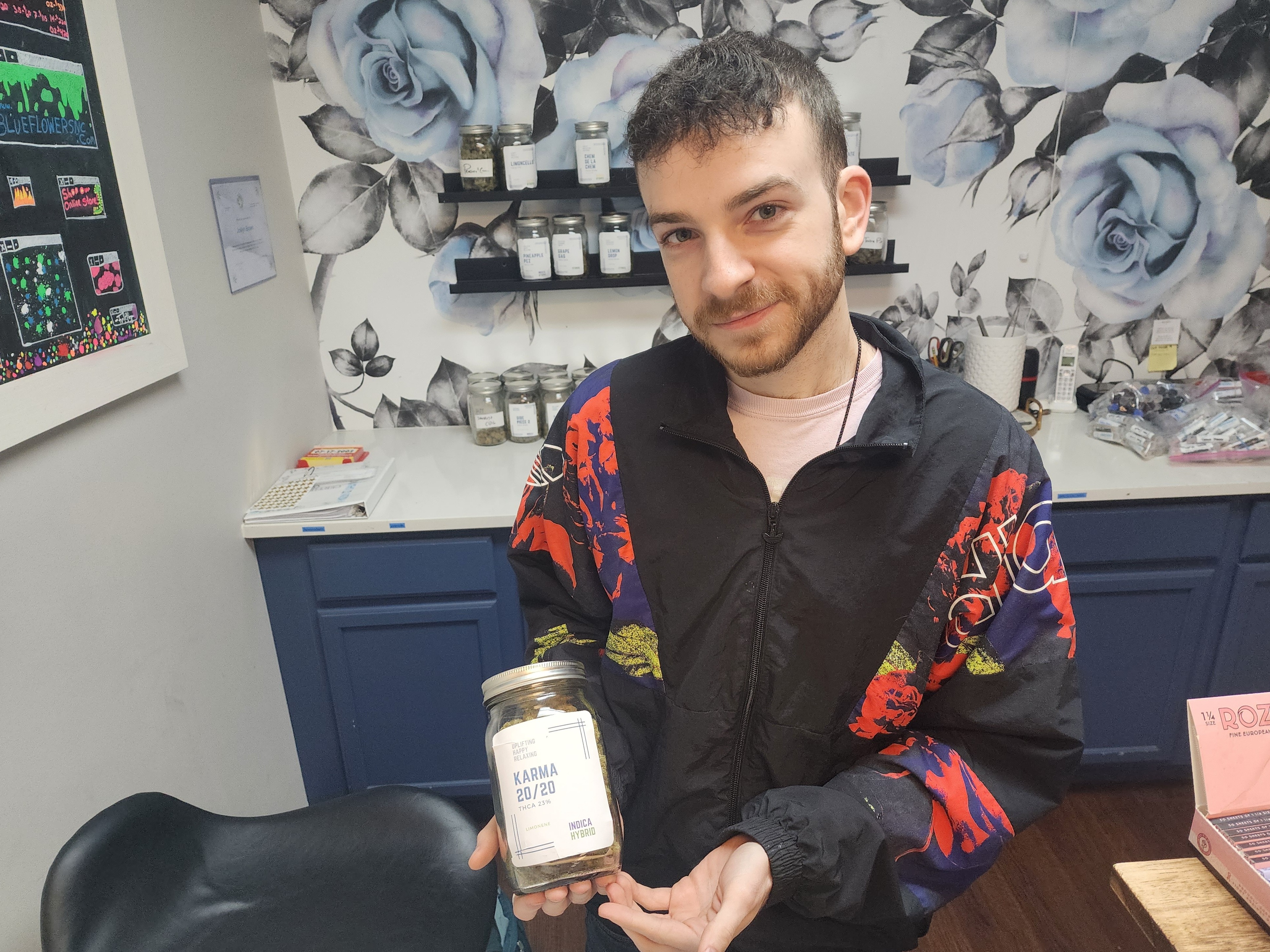 Blue Flowers salesman Nick Davenport said his customers are &quot;100 percent&quot; stunned to see the intoxicating hemp products he sells. (WFAE)