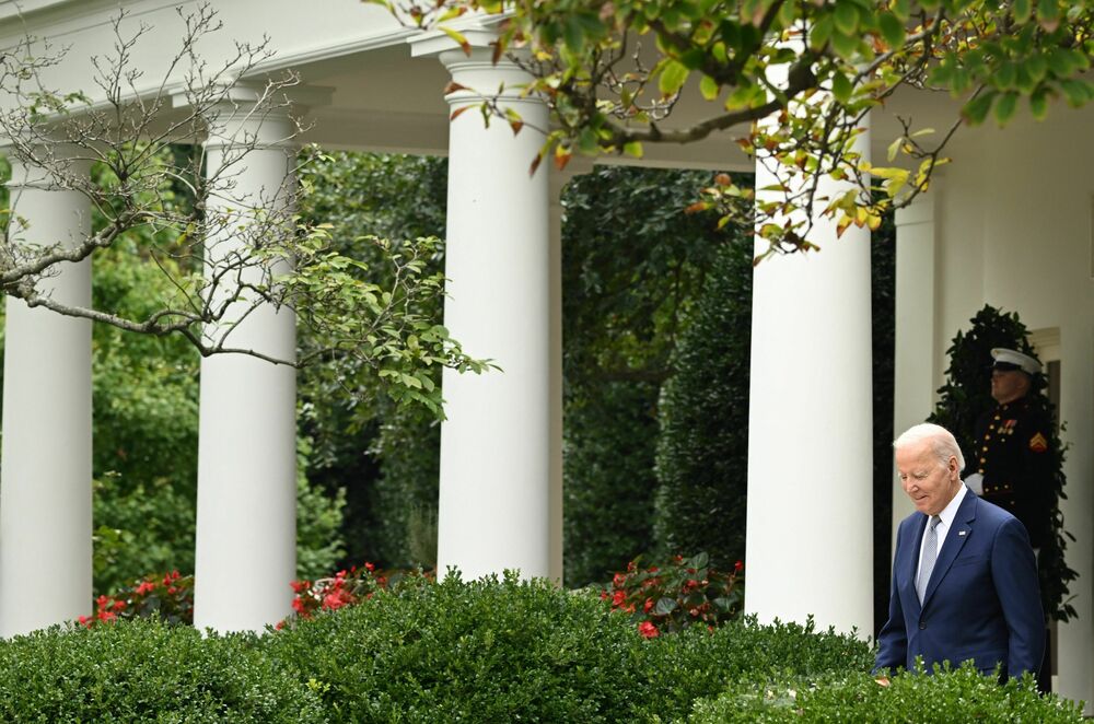 President Biden, seen here on Sept. 22, is the subject of an impeachment inquiry by House Republicans. (AFP via Getty Images)