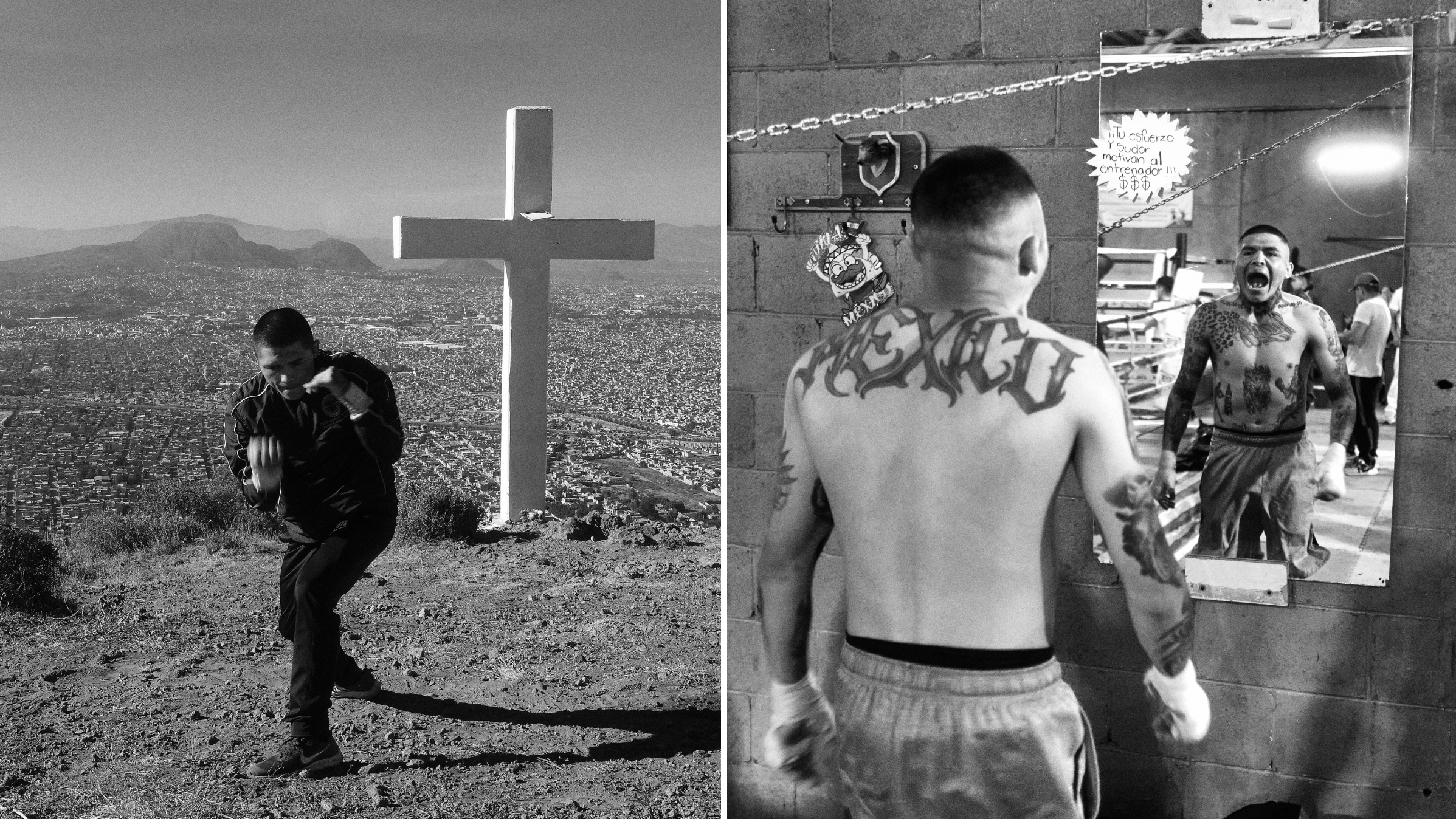 Photographer captures boxing culture in México to connect with his roots 8 Left: Salvador "El Pelón" Juárez training in Chimalhuacan, Estado de México. Right: "El Pelón" at the Gym Los Recios La Merced, Ciudad de México