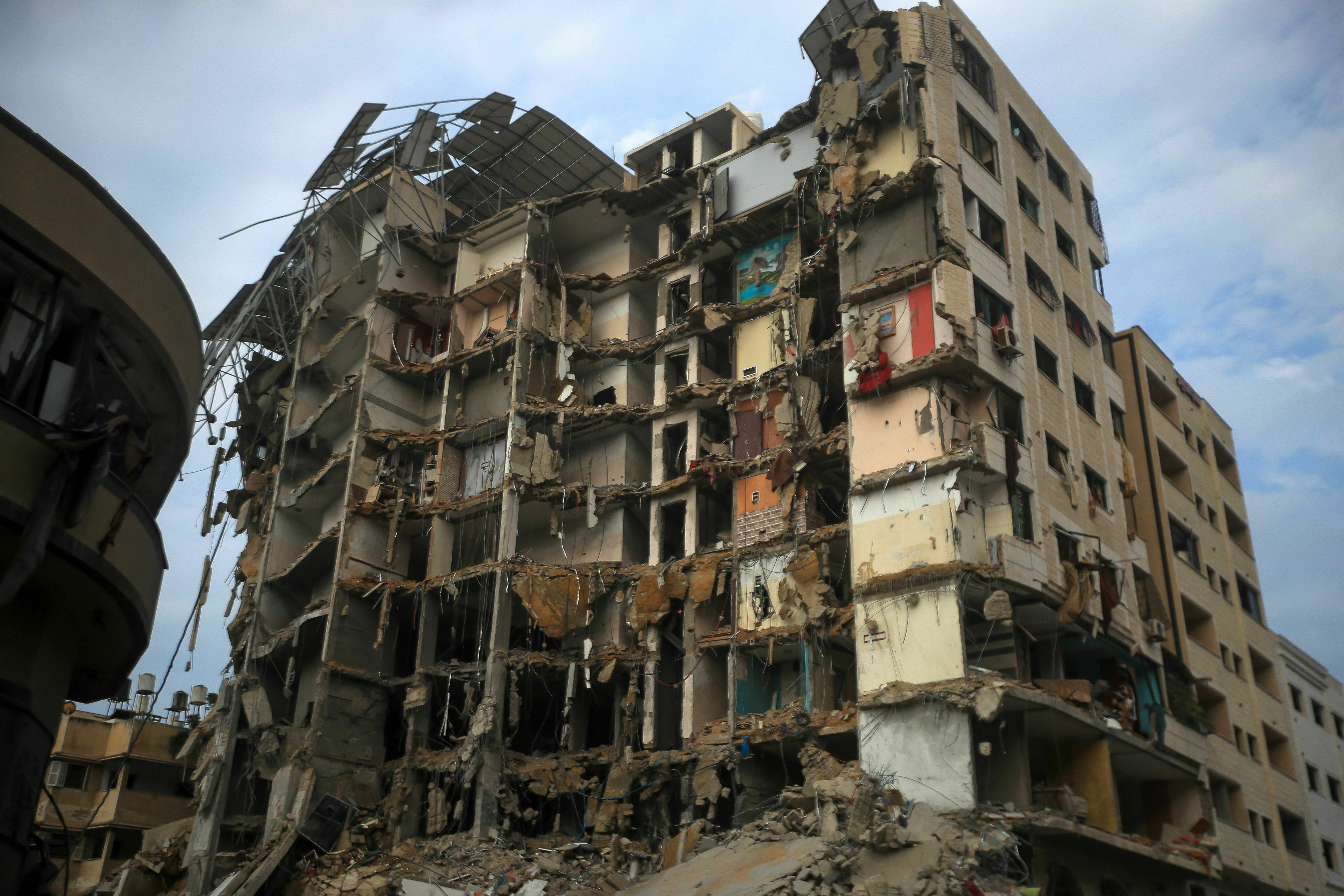 Tues., Oct. 10: A view of a building destroyed by an Israeli missile strike in Gaza, Palestine.
