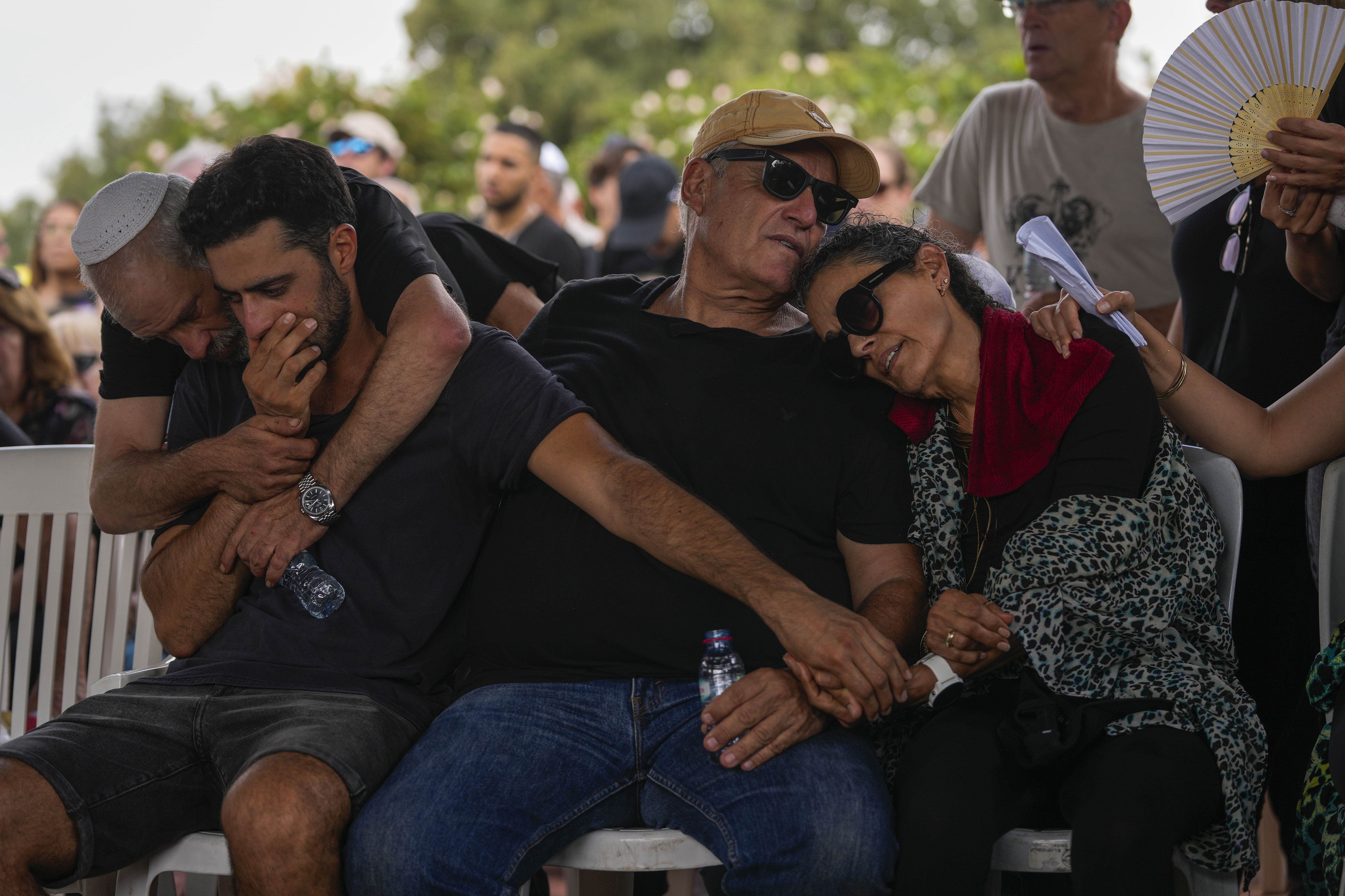 Wed., Oct. 11: Mourners attend the funeral of May Naim, 24, during her funeral in Gan Haim, central Israel.
