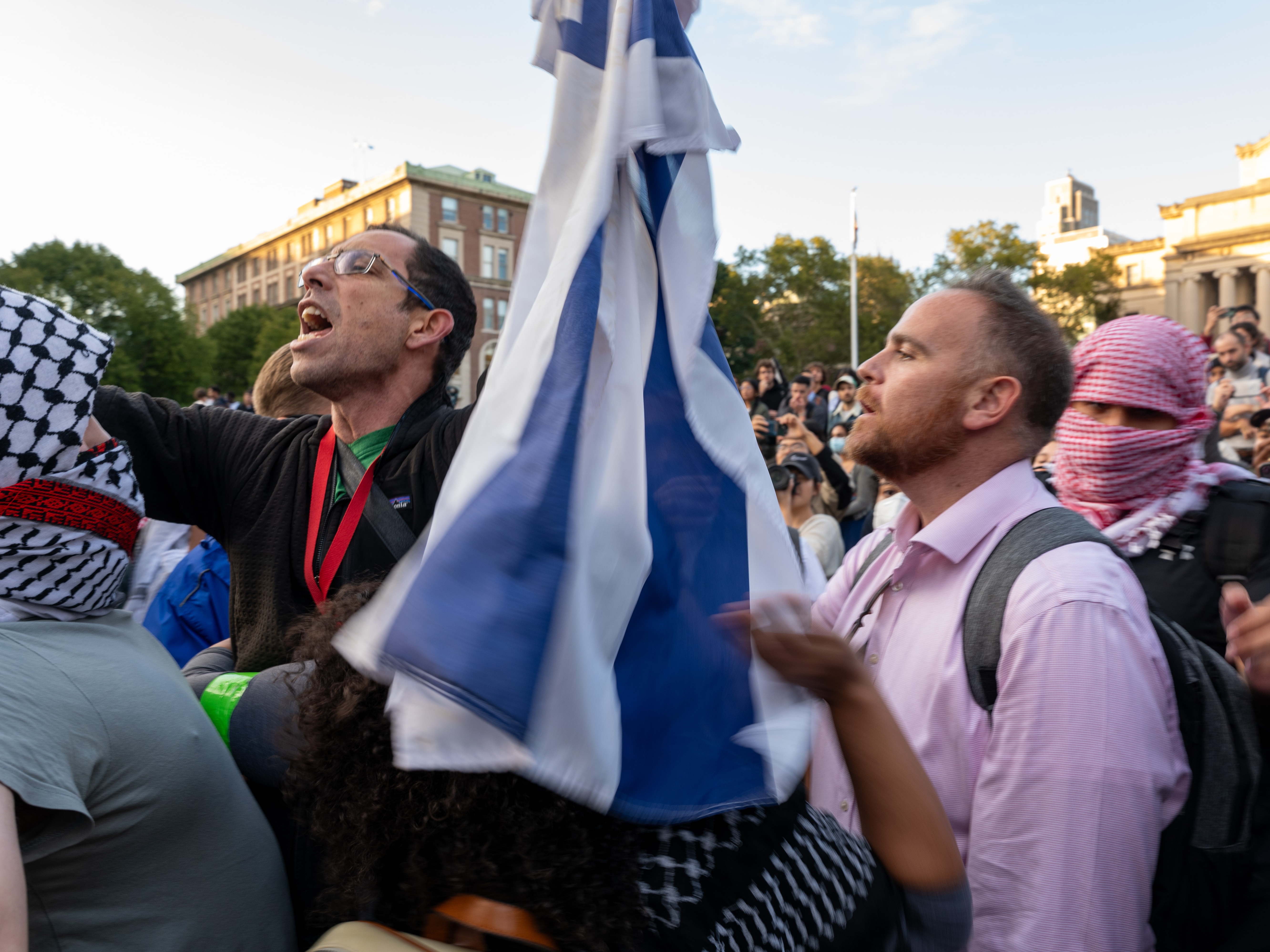 Columbia University closed campus to the public ahead of pro-Israel and pro-Gaza rallies on Thursday. (Getty Images)