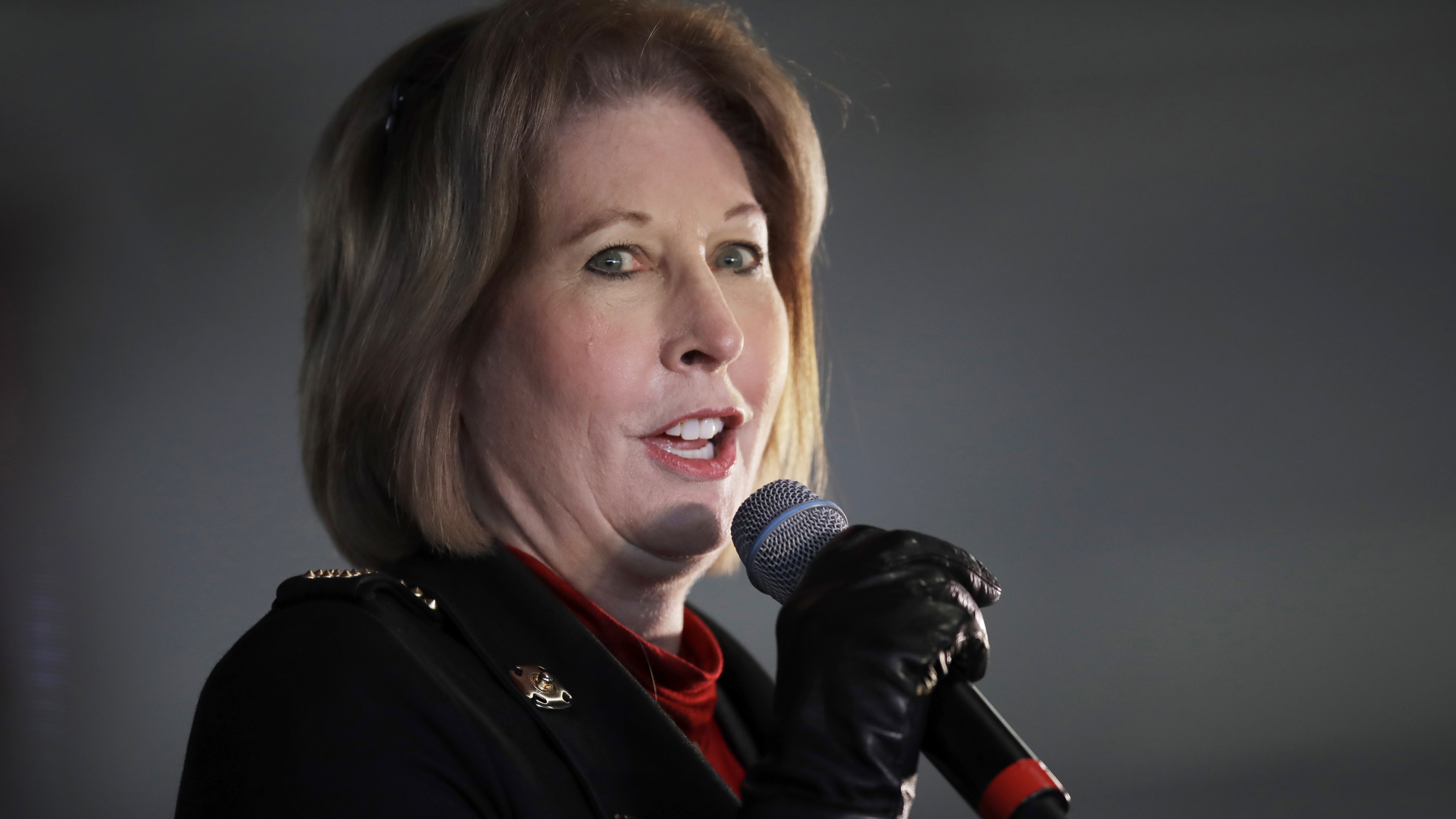 Attorney Sidney Powell, then an attorney for Donald Trump, speaks during a rally in Alpharetta, Ga., on Dec. 2, 2020. Powell has now pleaded guilty as part of deal with prosecutors over efforts to overturn Trump