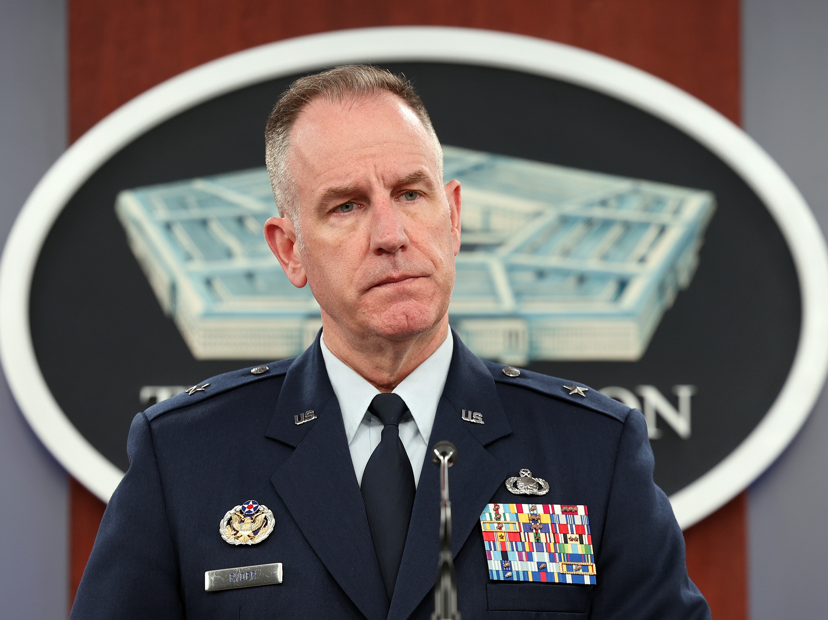 Pentagon Press Secretary Air Force Brig. Gen. Patrick Ryder holds a press conference at the Pentagon on October 19, 2023 in Arlington, Va. (Getty Images)
