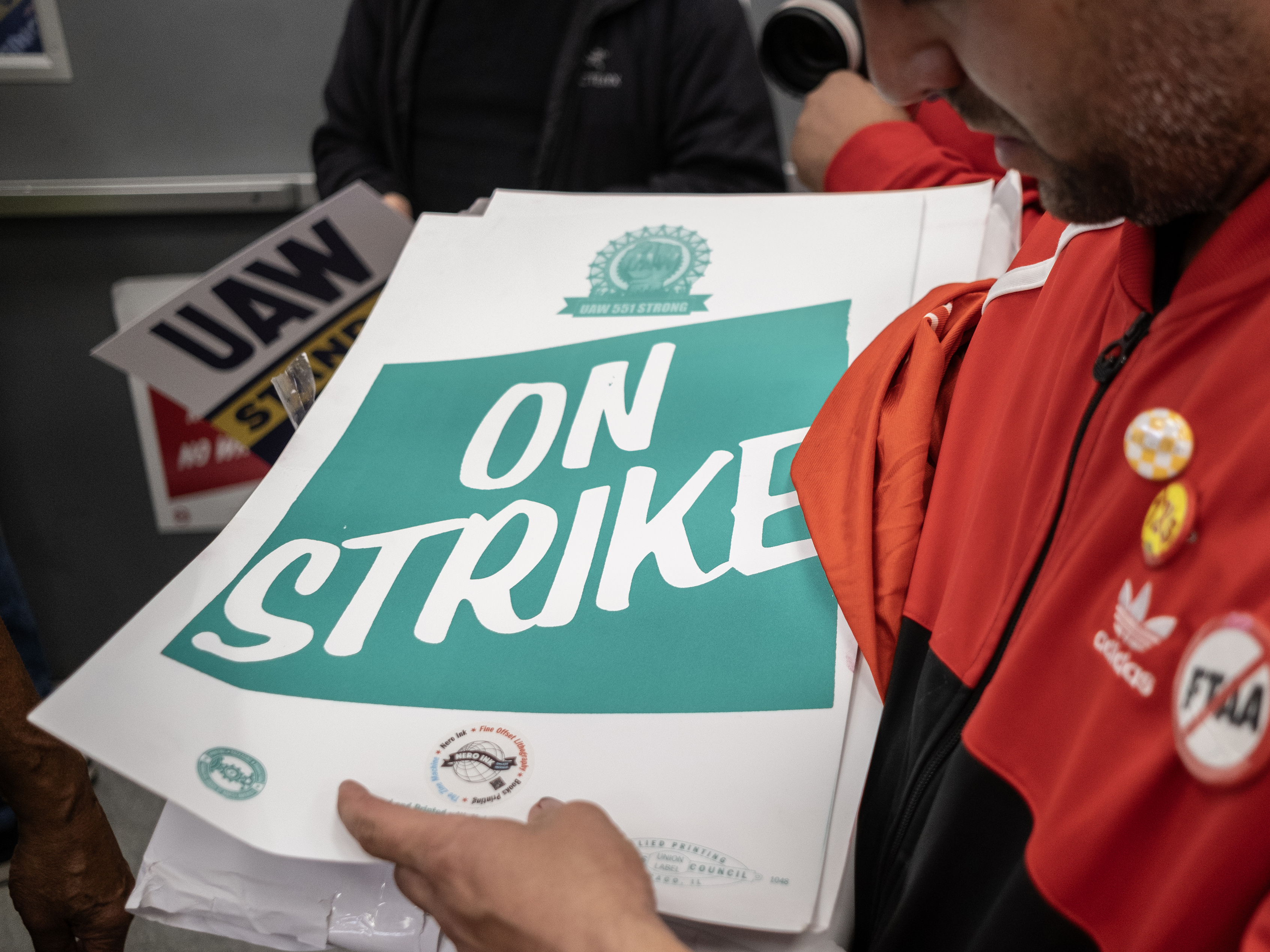 Fliers from a recent UAW strike in Chicago. (Getty Images)