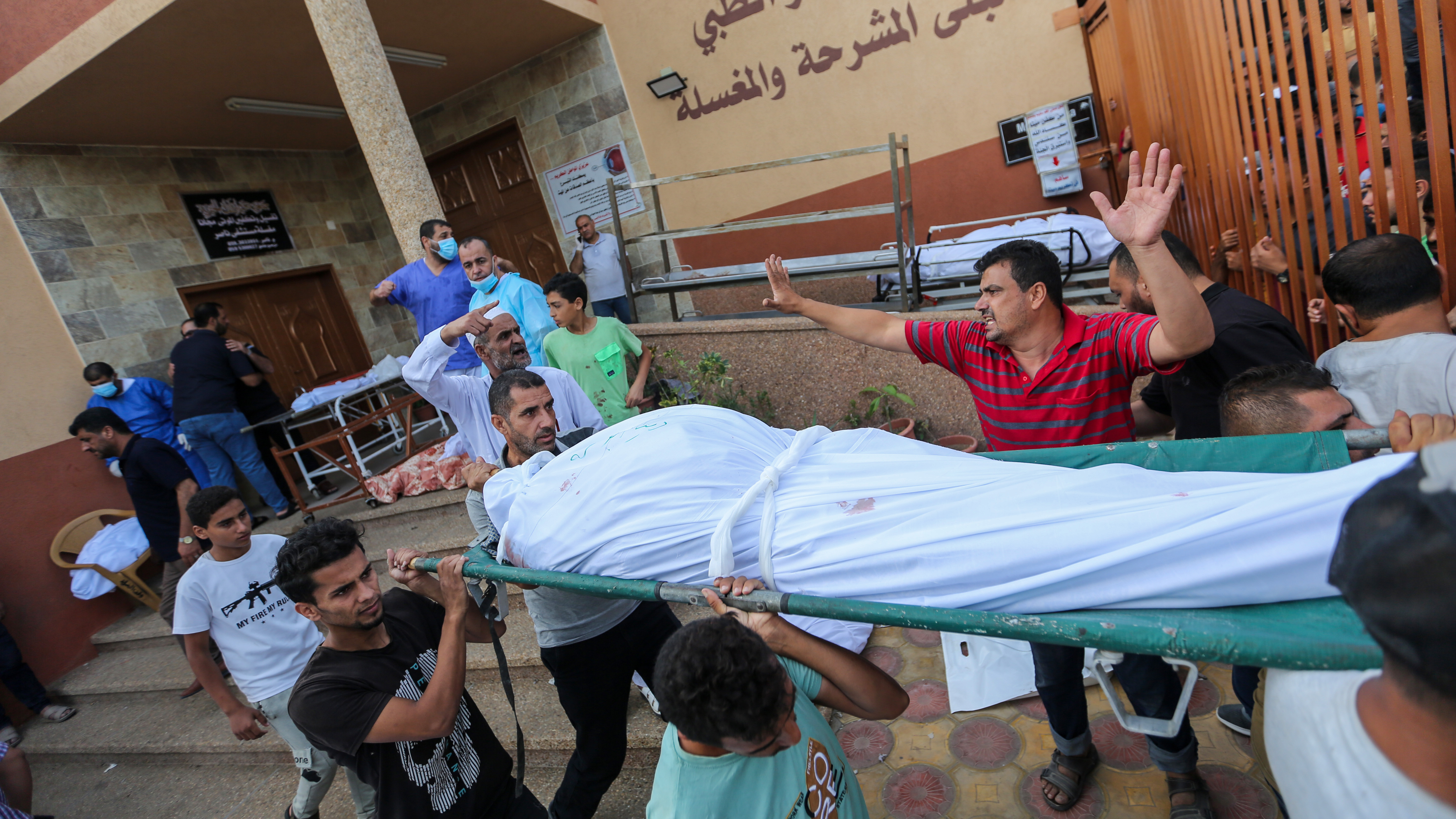 Palestinian officials post the names of the people killed in Gaza since war began