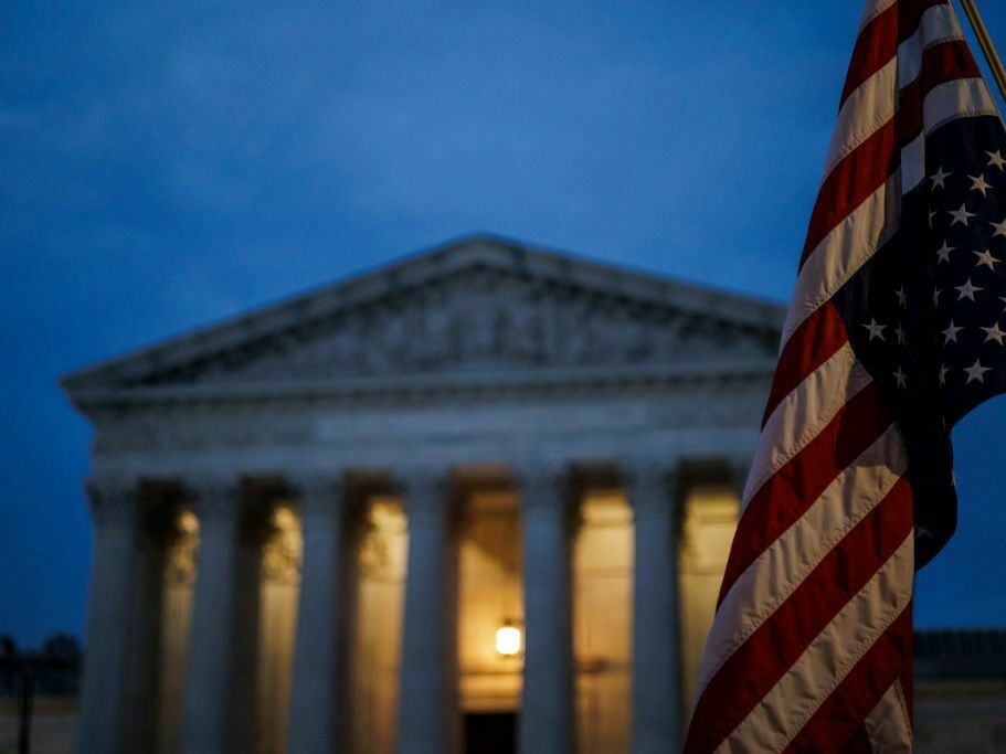 The Supreme Court heard arguments in a case where two local school board members in Poway, Calif., blocked two persistently critical parents from their social media pages. (AFP via Getty Images)