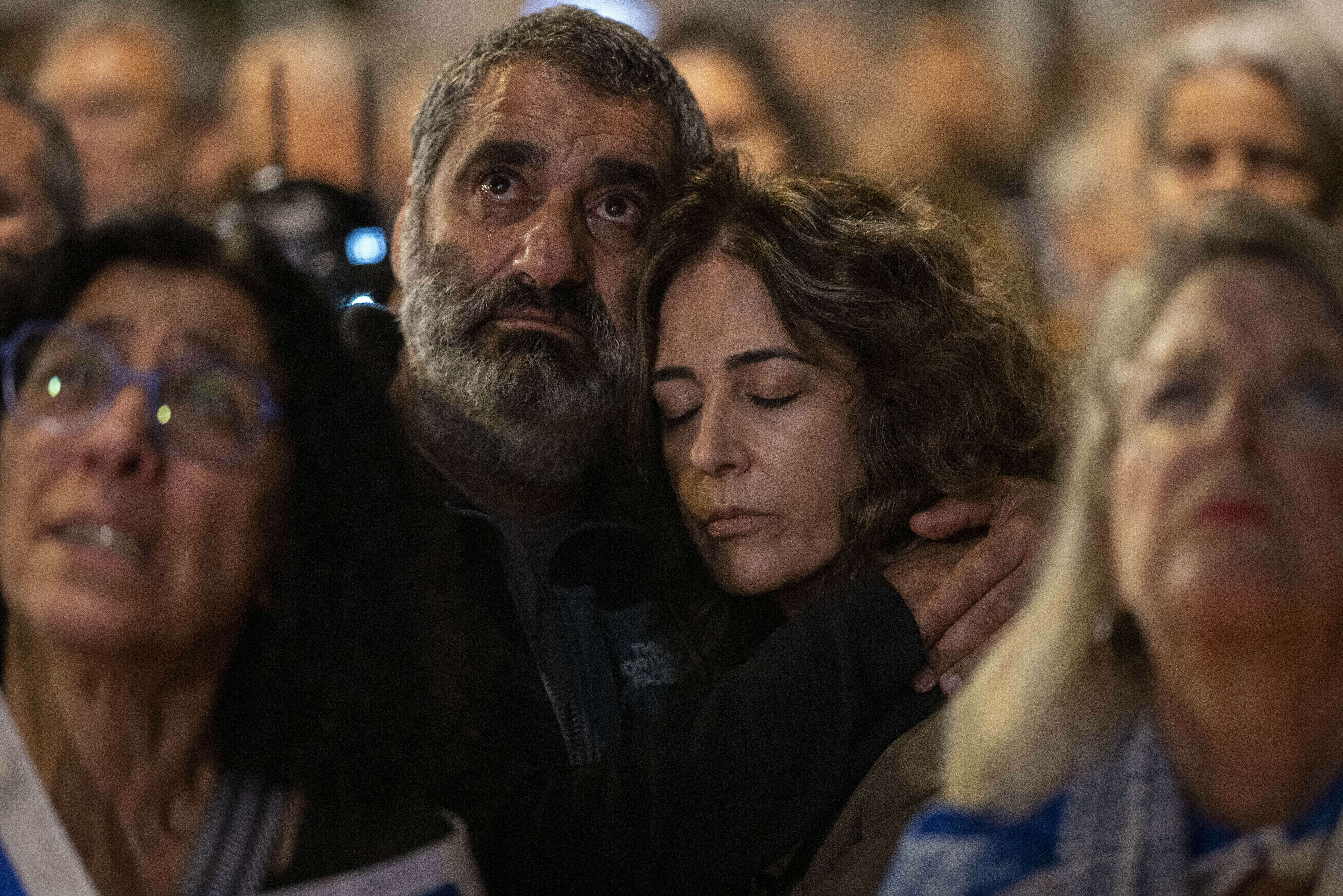 Tues., Nov. 7: People attend a demonstration against Israeli Prime Minister Benjamin Netanyahu's government outside the Knesset, Israel's parliament in Jerusalem.