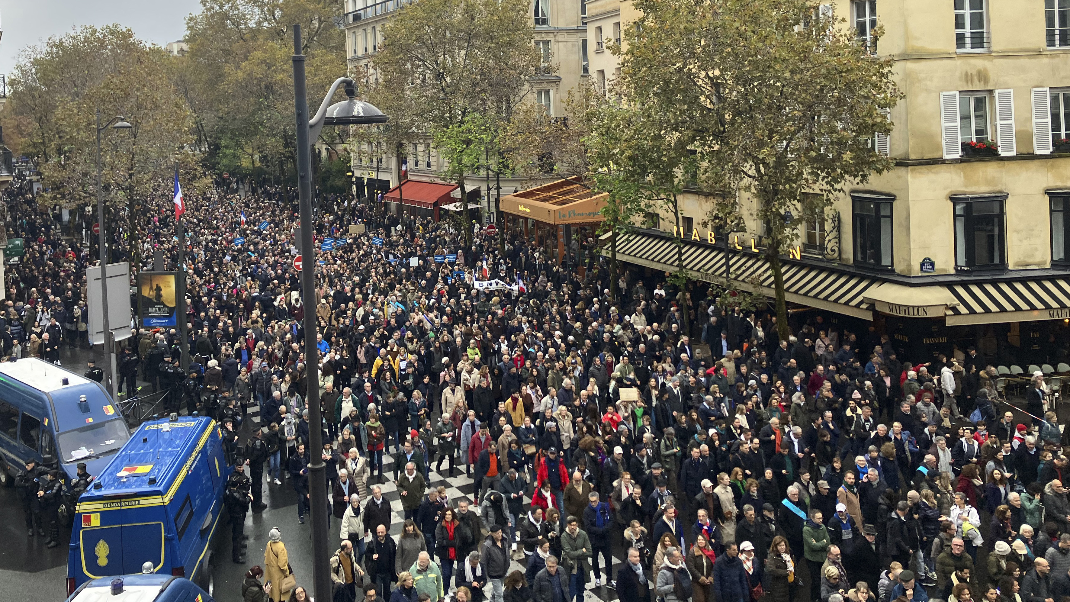 More than 100,000 march in Paris against soaring antisemitism amid Israel-Hamas war 