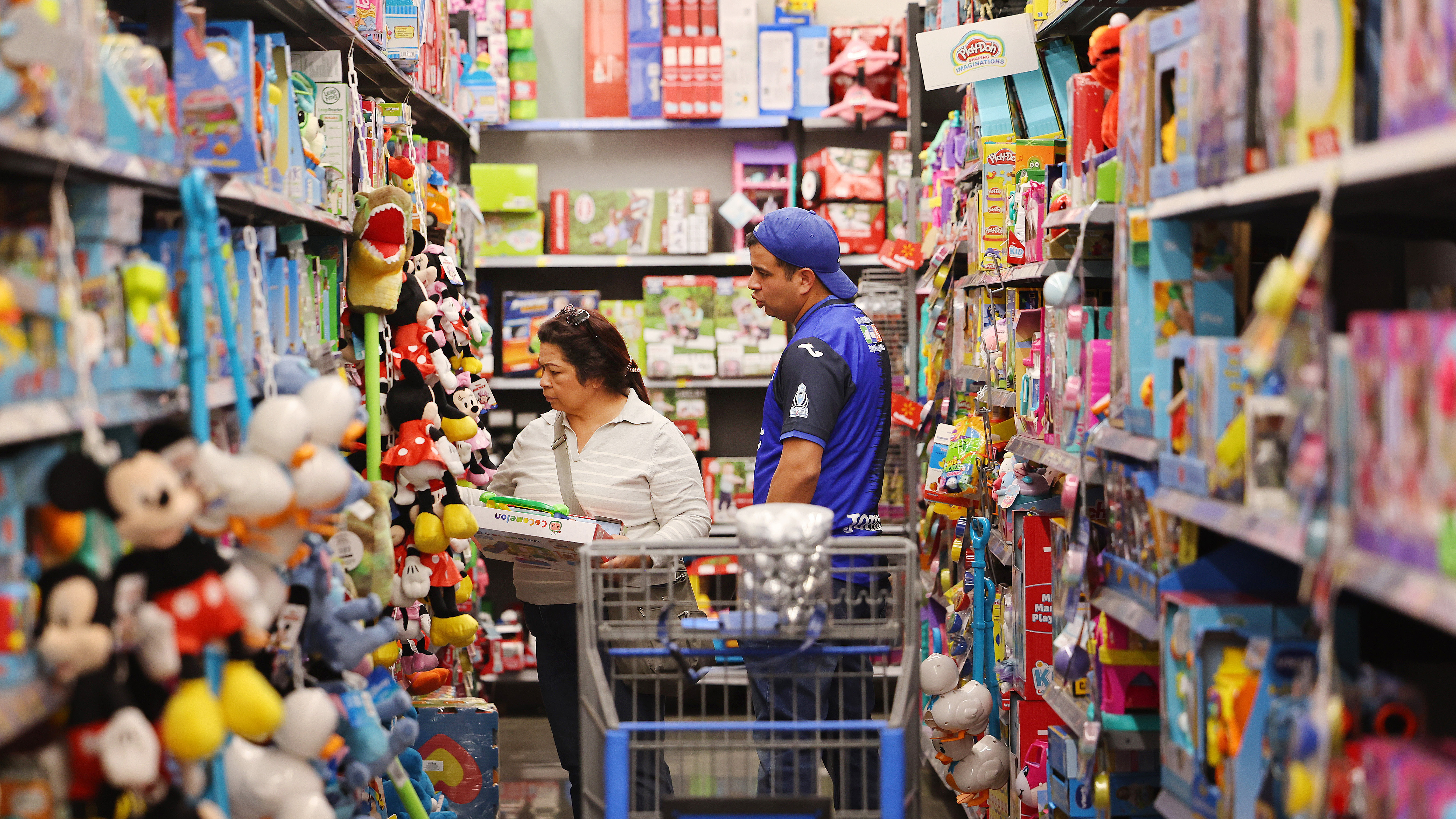 People shop ahead of Black Friday at a Walmart Supercenter on Tuesday in Burbank, Calif.