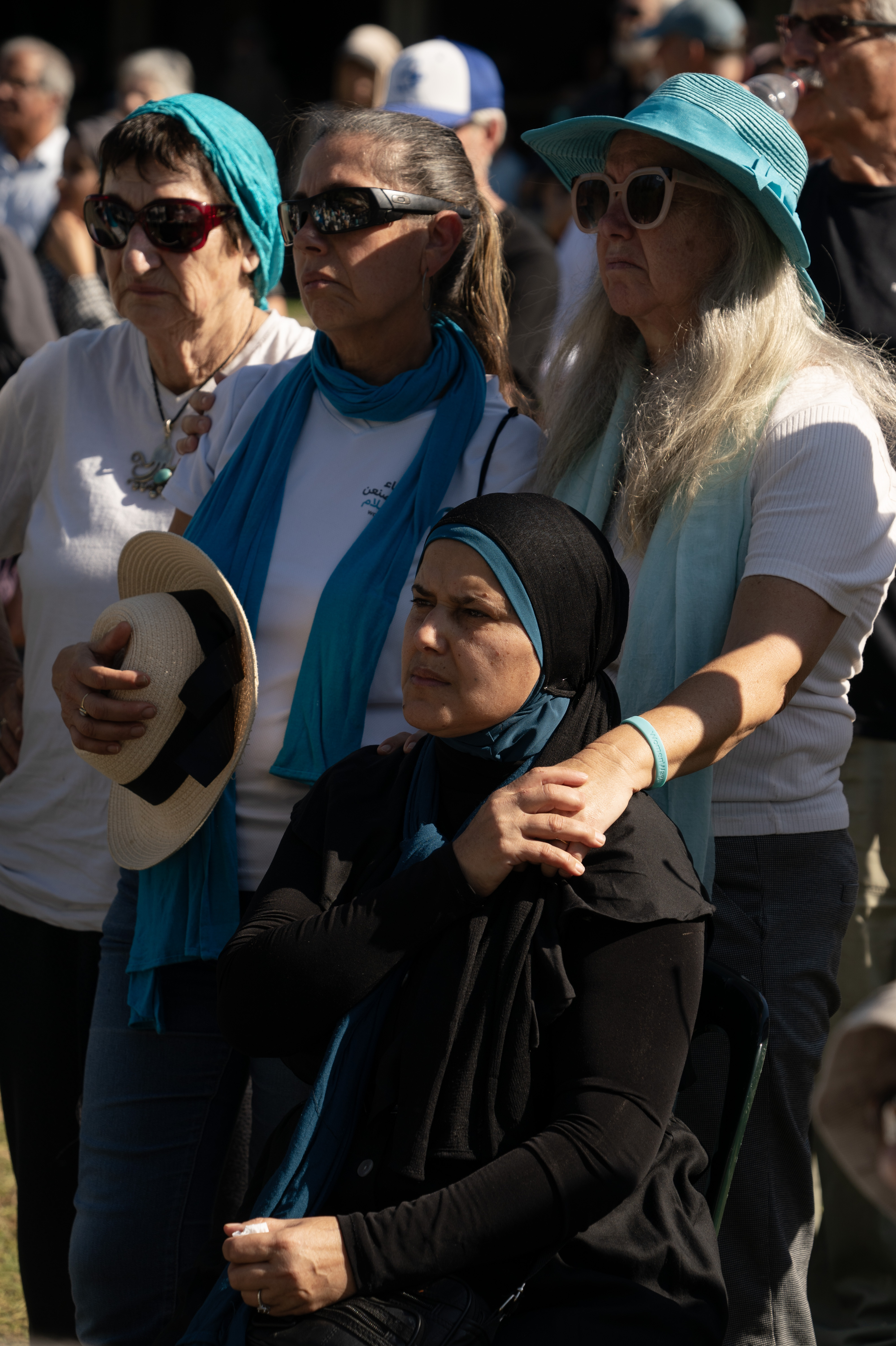 Mourners gather in Israel to honor memory of longtime peace activist Vivian Silver 5 Mourners listen to eulogies for Vivian Silver during her funeral service Thursday.